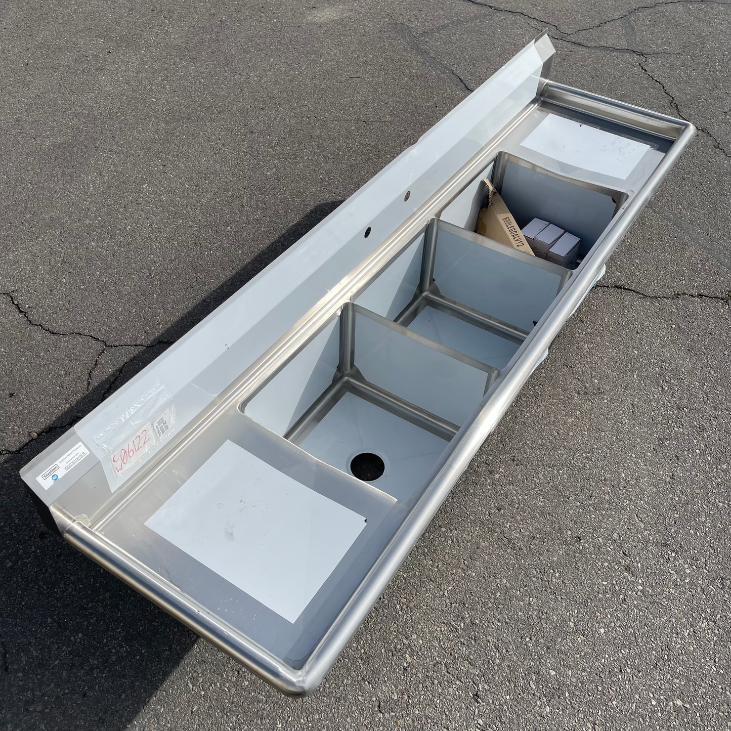 Z@ STEELTON Commercial 3 Compartment Sink 90” 18-gauge Stainless Steel 522CS31818LR (B)