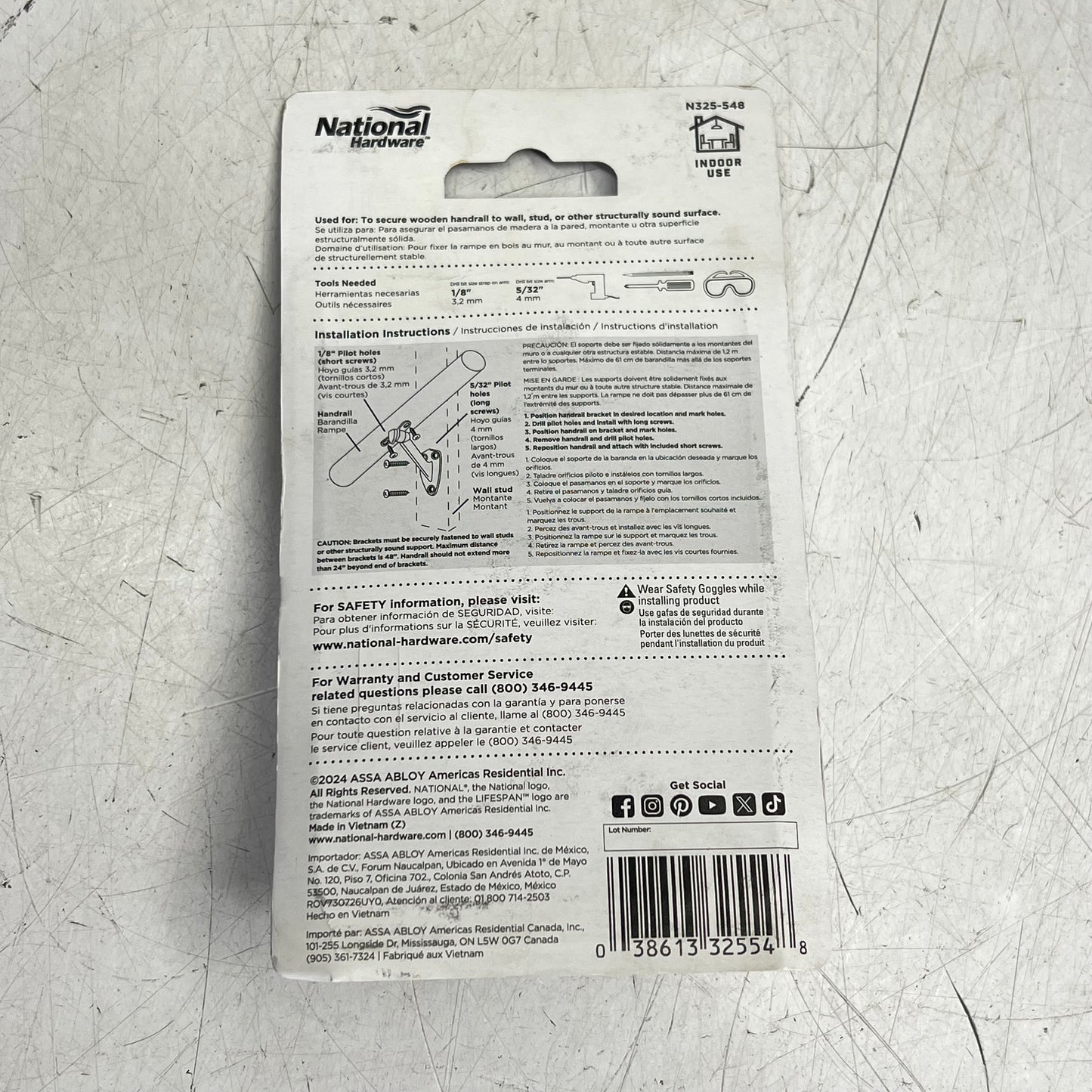 NATIONAL HARDWARE (2 PACK) Hand Rail Bracket 250 lb Satin Nickel N325-548
