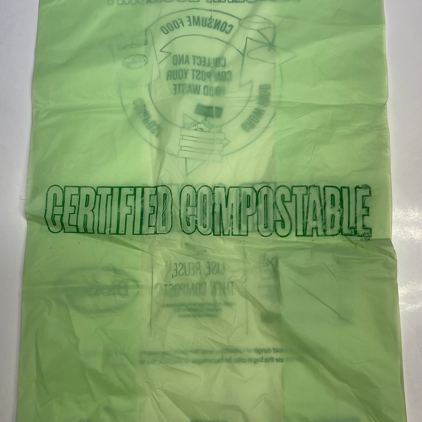 ZA@ BIOBAG Circular Economy Compostable Grocery Bags 16"x19" Green (Distressed) E