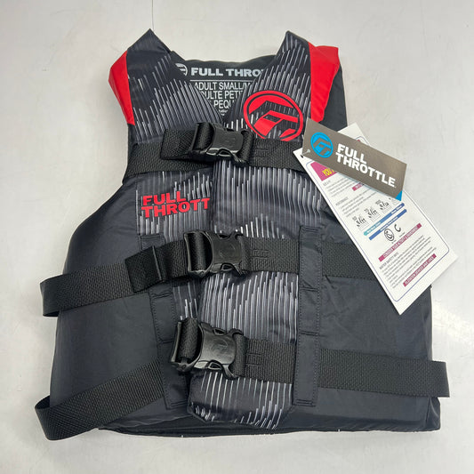 FULL THROTTLE Adjustable Nylon Life Jacket Unisex S/M Black/Red 112200-100-03022