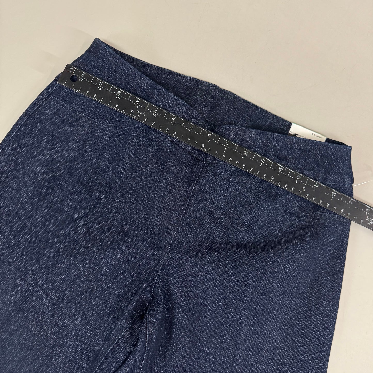 MULTIPLES Woven Ankle Pant Petite Women's Sz 8 Denim M2623P