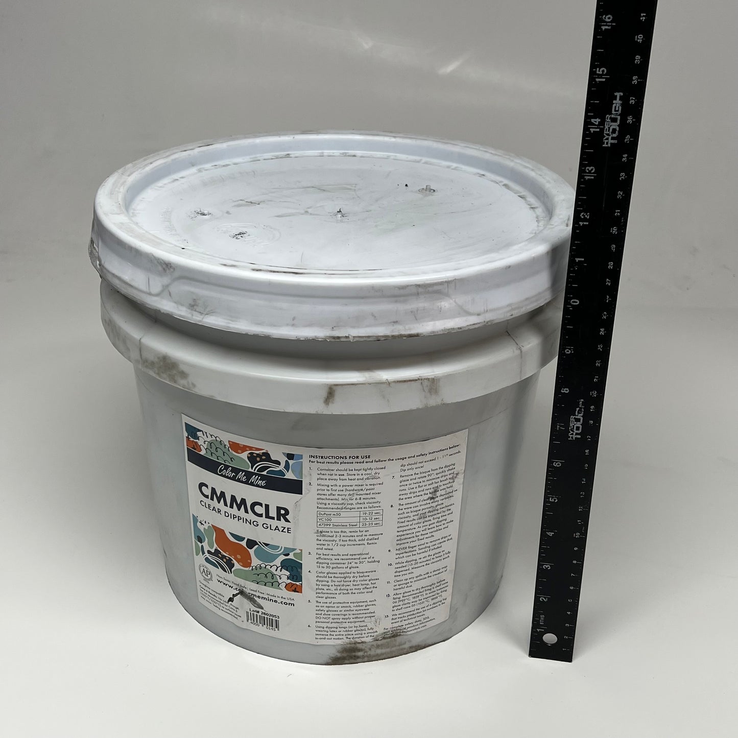 COLOR ME MINE  Tub of Low-fire Ceramic Glaze  38lb Glossy Clear 2602053
