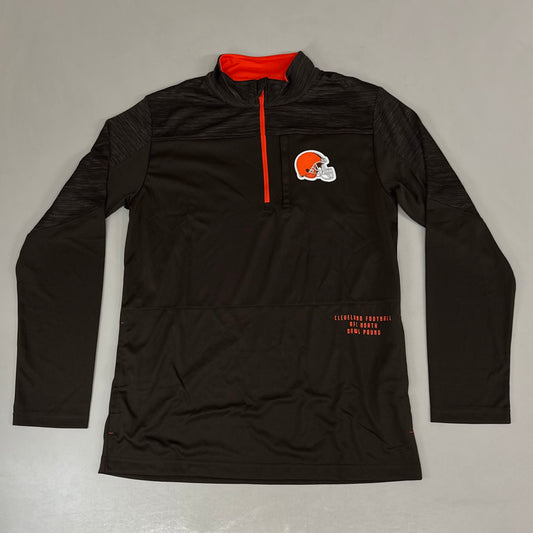 NFL Cleveland Browns Quarter Zip Pullover Shirt Long Sleeve M Brown 1802969