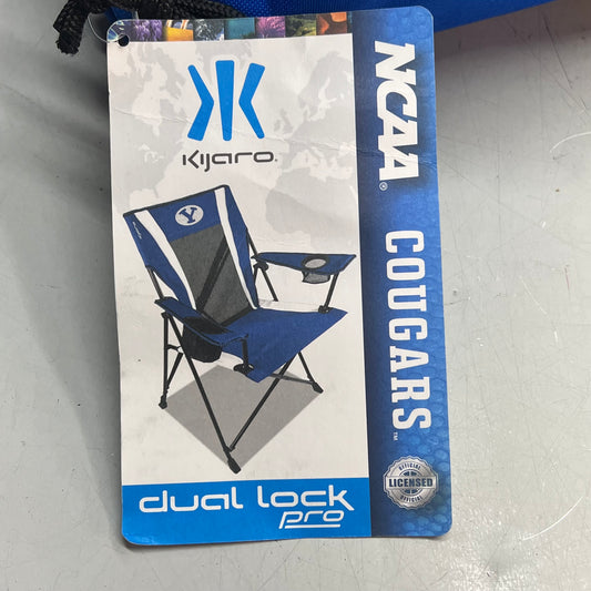 KIJARO Brigham Young University Dual Lock Pro Folding Chair 300lb Cap Blue 12377