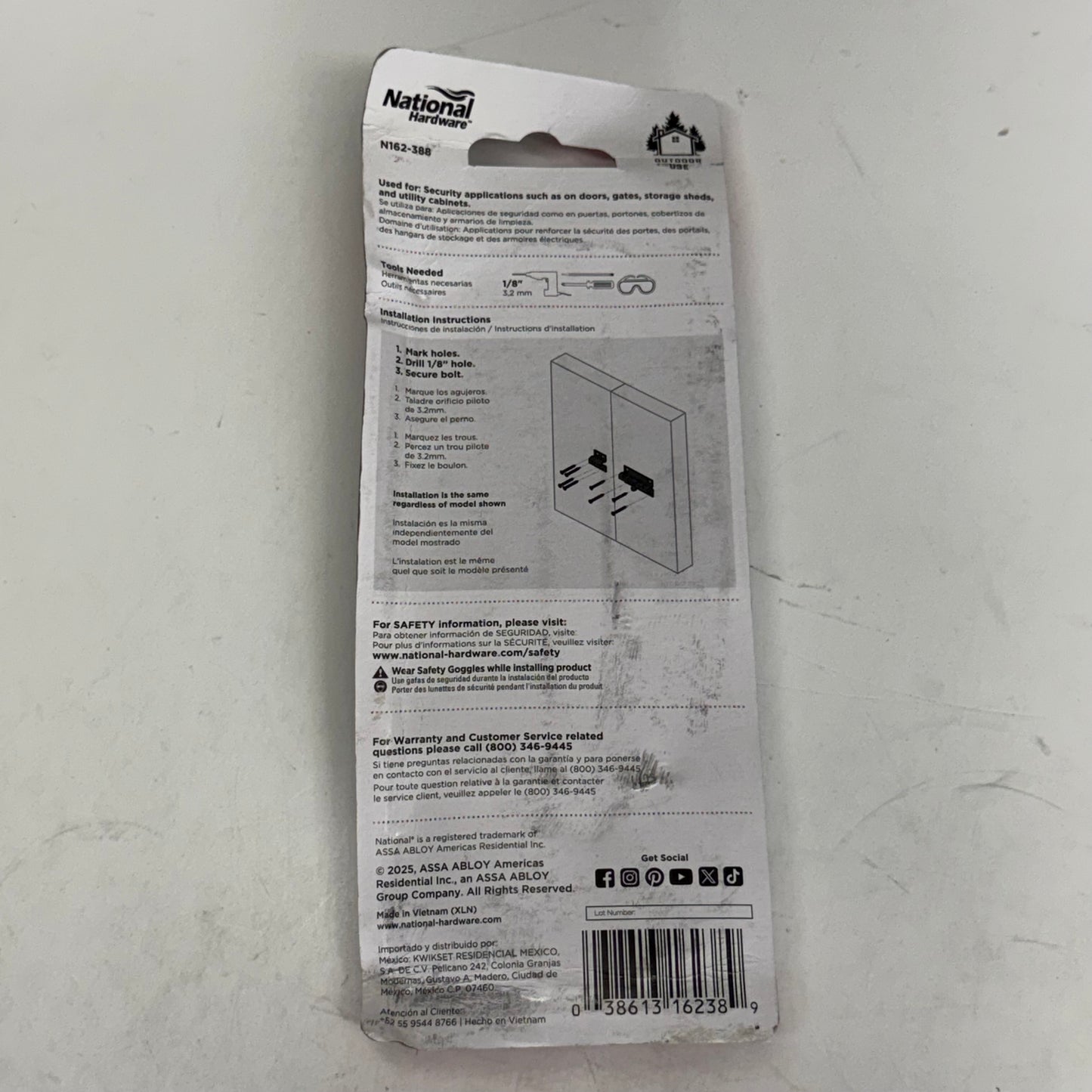 NATIONAL HARDWARE Barrel Bolt Sz 6", Grey N162-388
