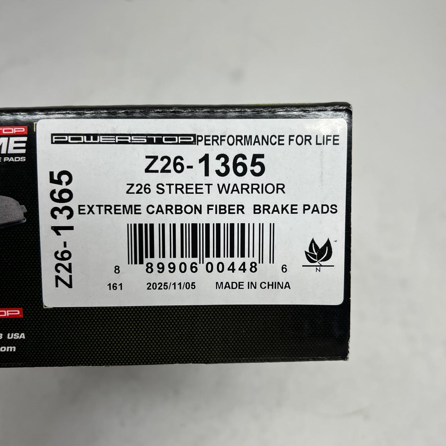 POWER STOP Street Performance Carbon Fiber Ceramic Brake Pads Z26-1365