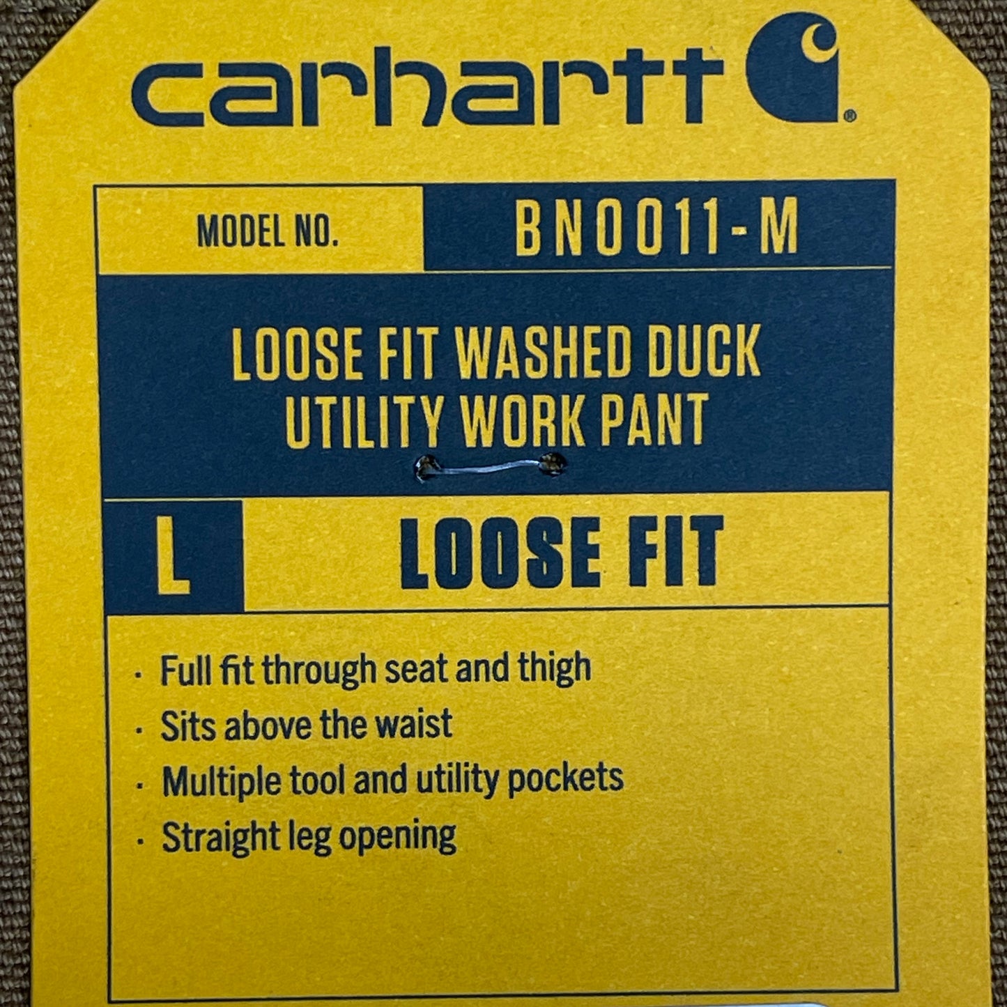 CARHARTT Loose Fit Washed Duck Utility Work Pant Men's Sz W36xL30 Brown BN0011-M