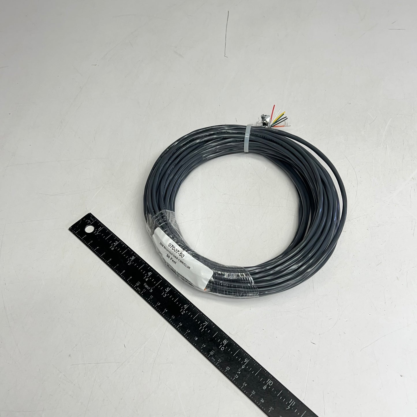 Stranded OAS CMR/CL3R Bare Stranded Copper Conductor 50' 22/8  Grey 67007-50