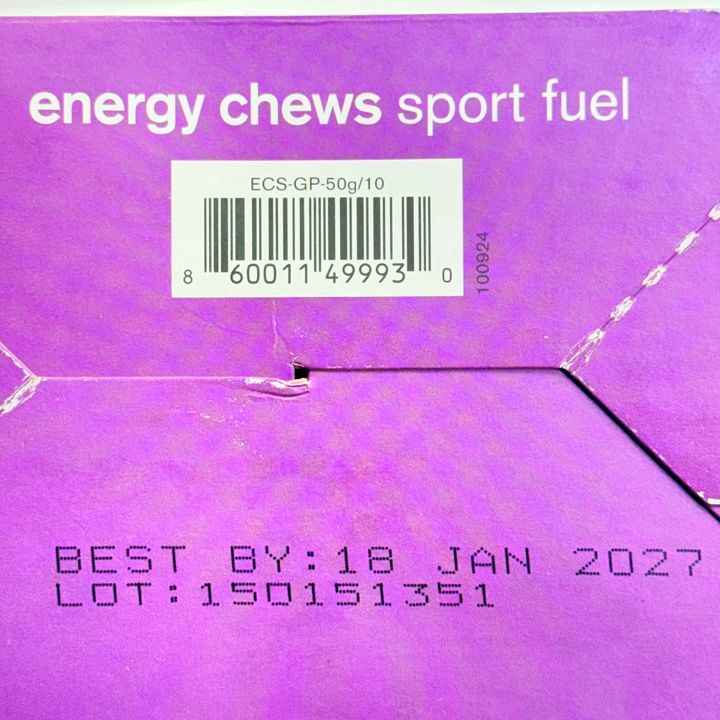 ZA@ SKRATCH (10 PACK) Grape Energy Chews 1.76 Oz BB 01/27 (New - Dented Box)