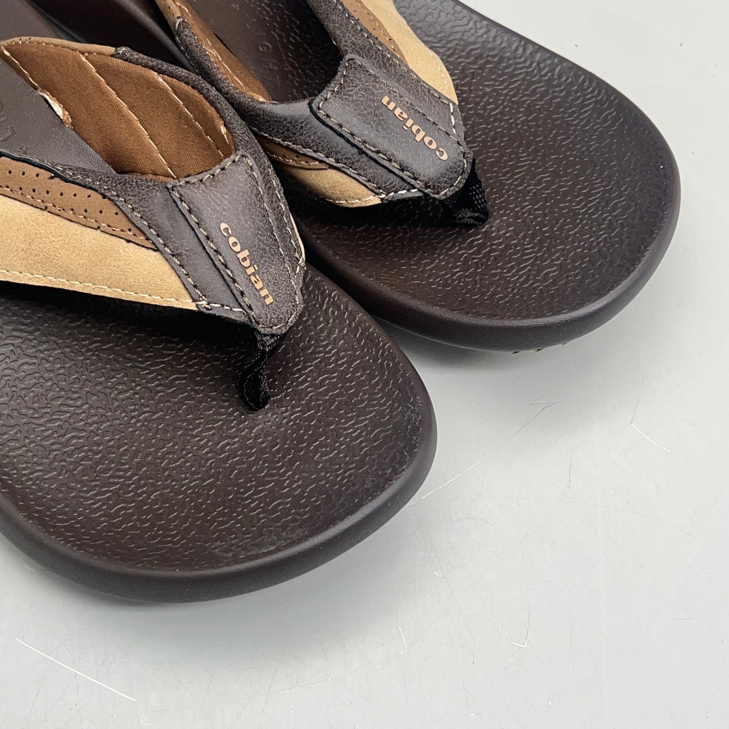 COBIAN Compass Synthetic Leather Strap Sandals Men's Sz 10, EU 43 Chocolate COM25-201-10