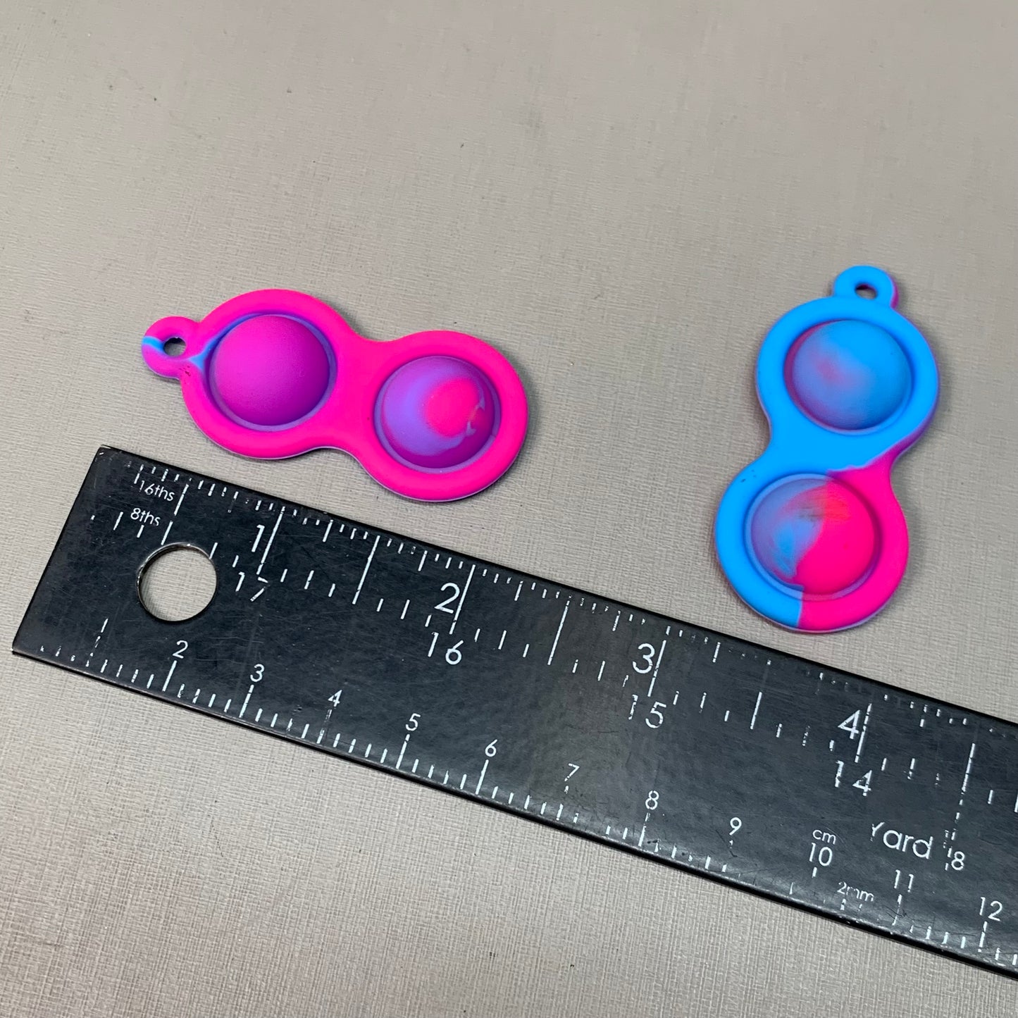 BEST WHOLESALE 2-PACK! Wireless Headphone Bubble Popping Case 2.5" x 2" Blue/Pink