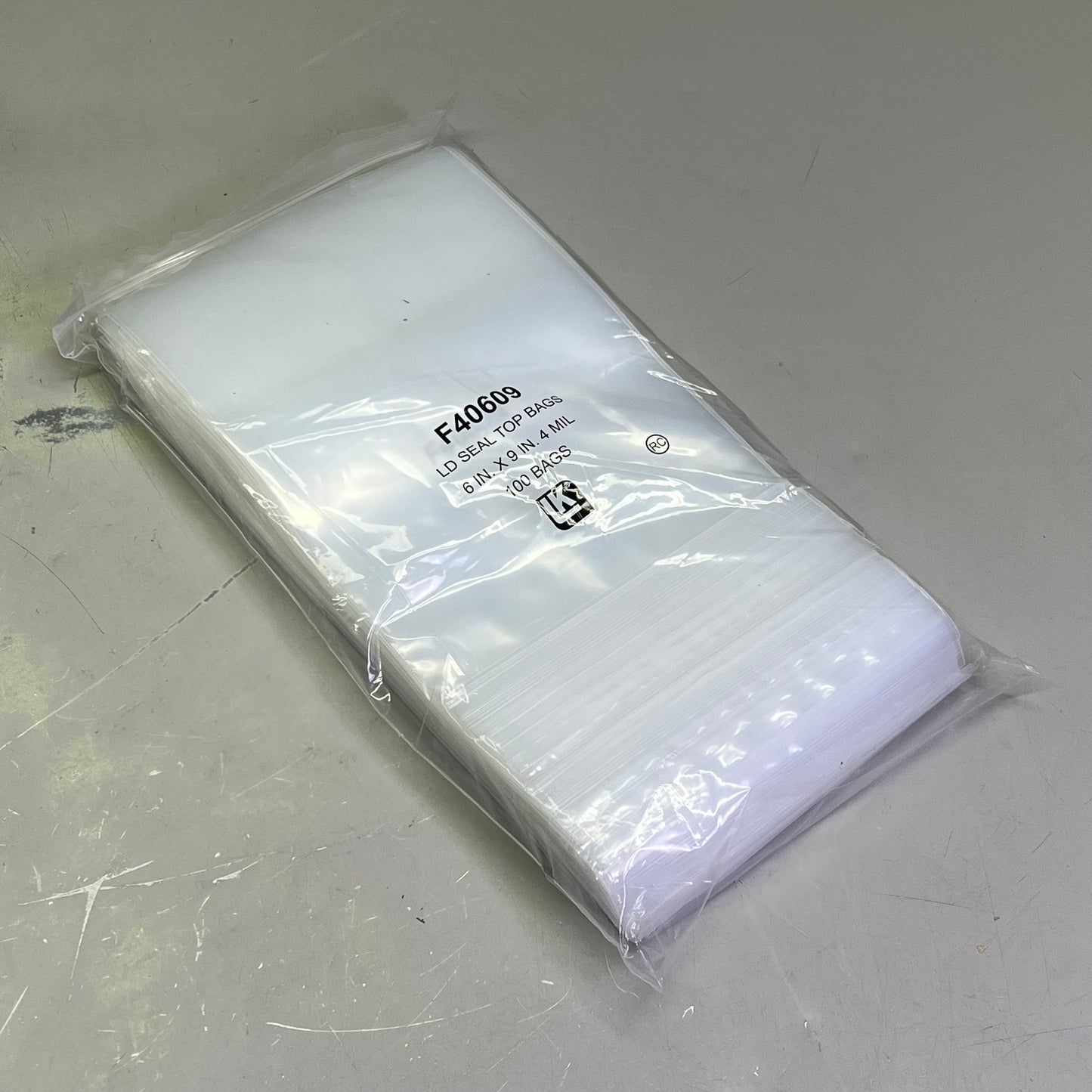 ELKAY PLASTICS (1000) LD Poly Seal-Top Bags 4.0mil. 6 in.x 9 in. F40609