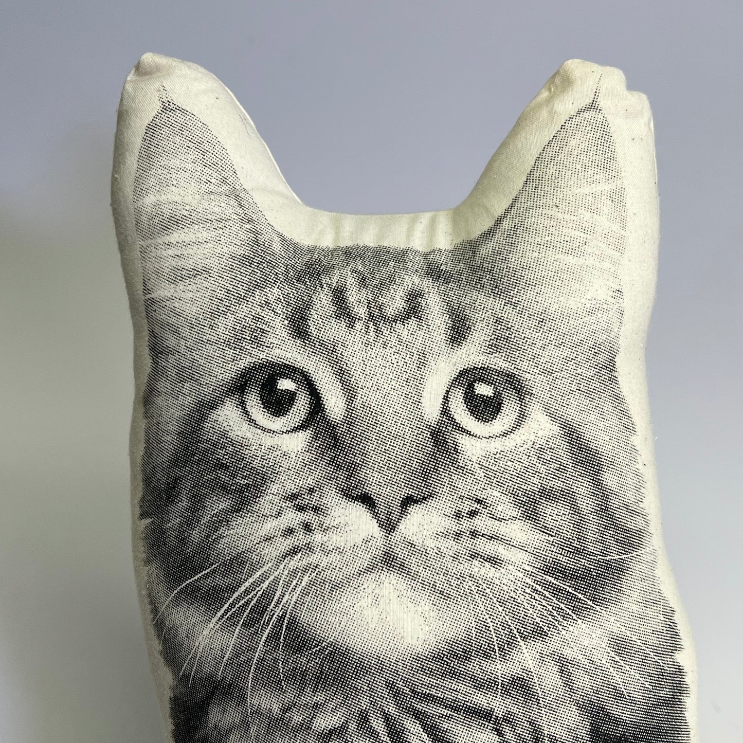 BRODERPRESS Hand Silkscreened Contoured Maine Coon Pillow 17"x11" Black & White