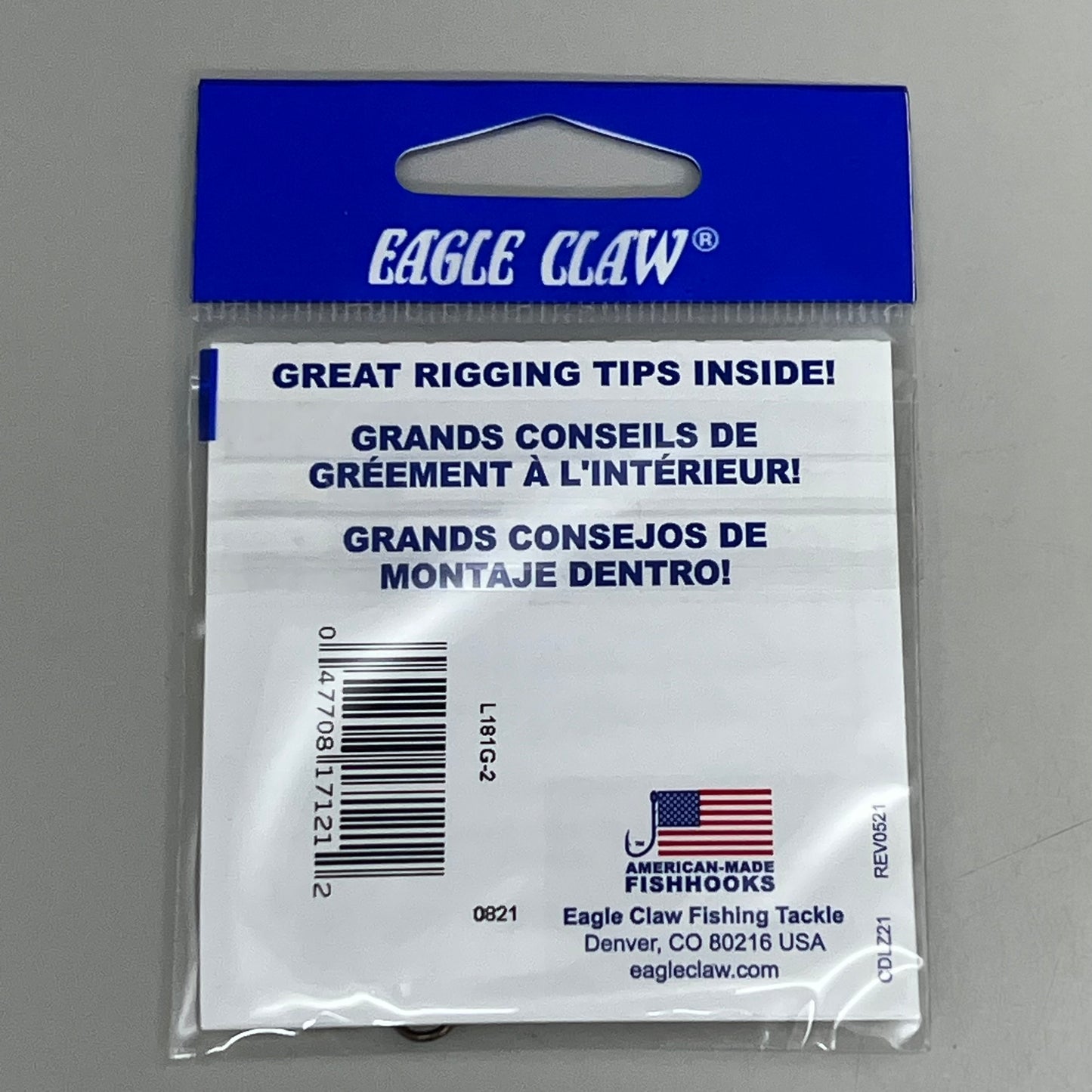 EAGLE CLAW (5 PACK) Sharp Worms & Chunk Baitholder Hook Bronze #2 10pc L181G-2