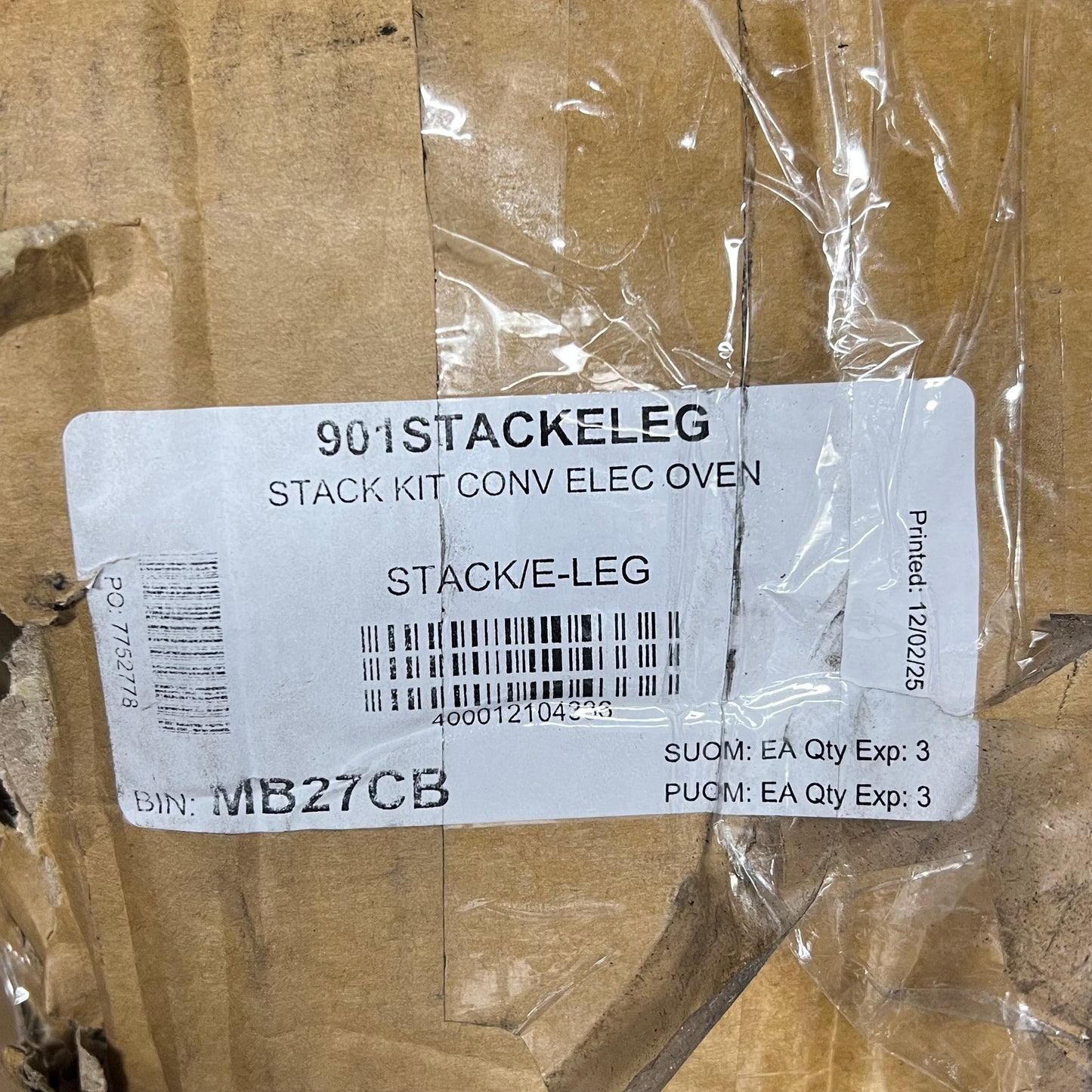 VULCAN SS Stack Kit for Commercial Ovens Leg Assy Silver 426983-G1 (Used)