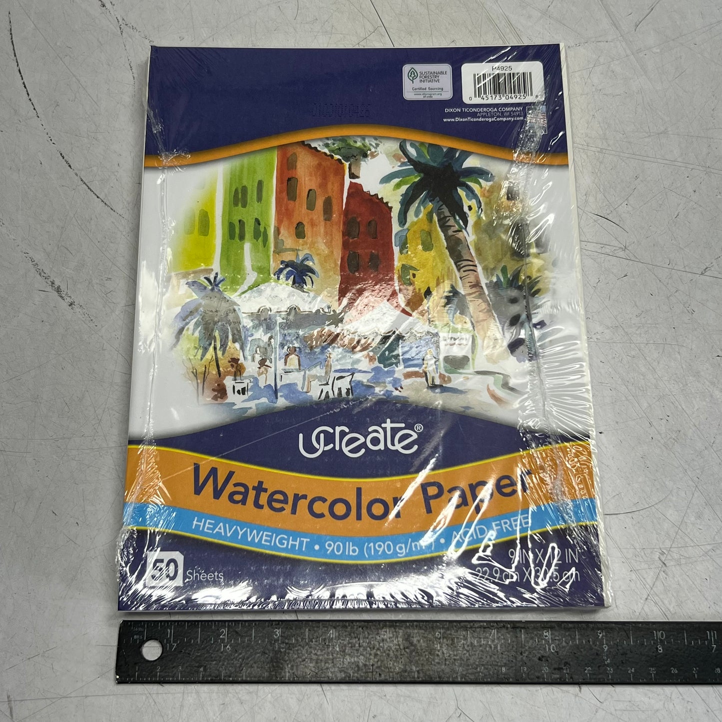 UCREATE (50 Sheets) WaterColor Paper Sz 9" x 12", P4925
