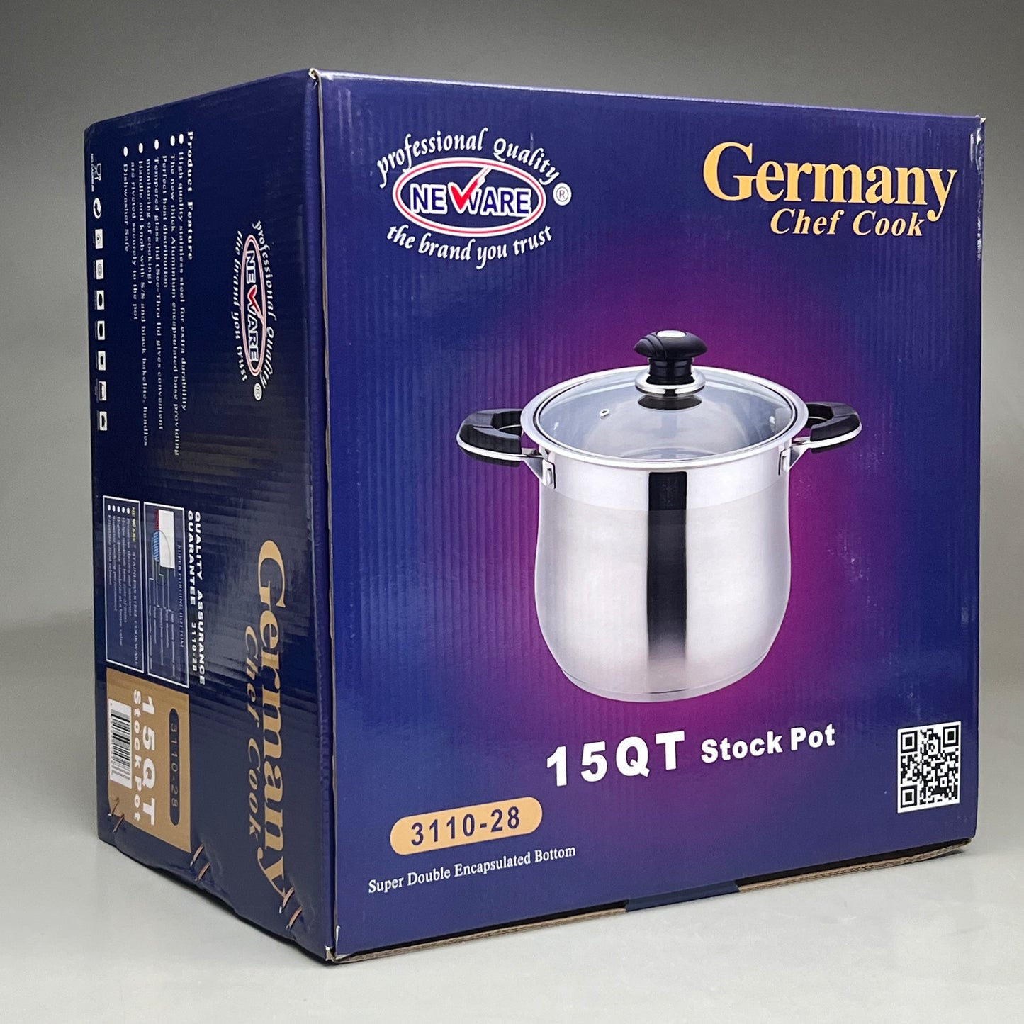 NEWARE Germany Chef Cook Stainless Steel 15QT Stock Pot 3110-28