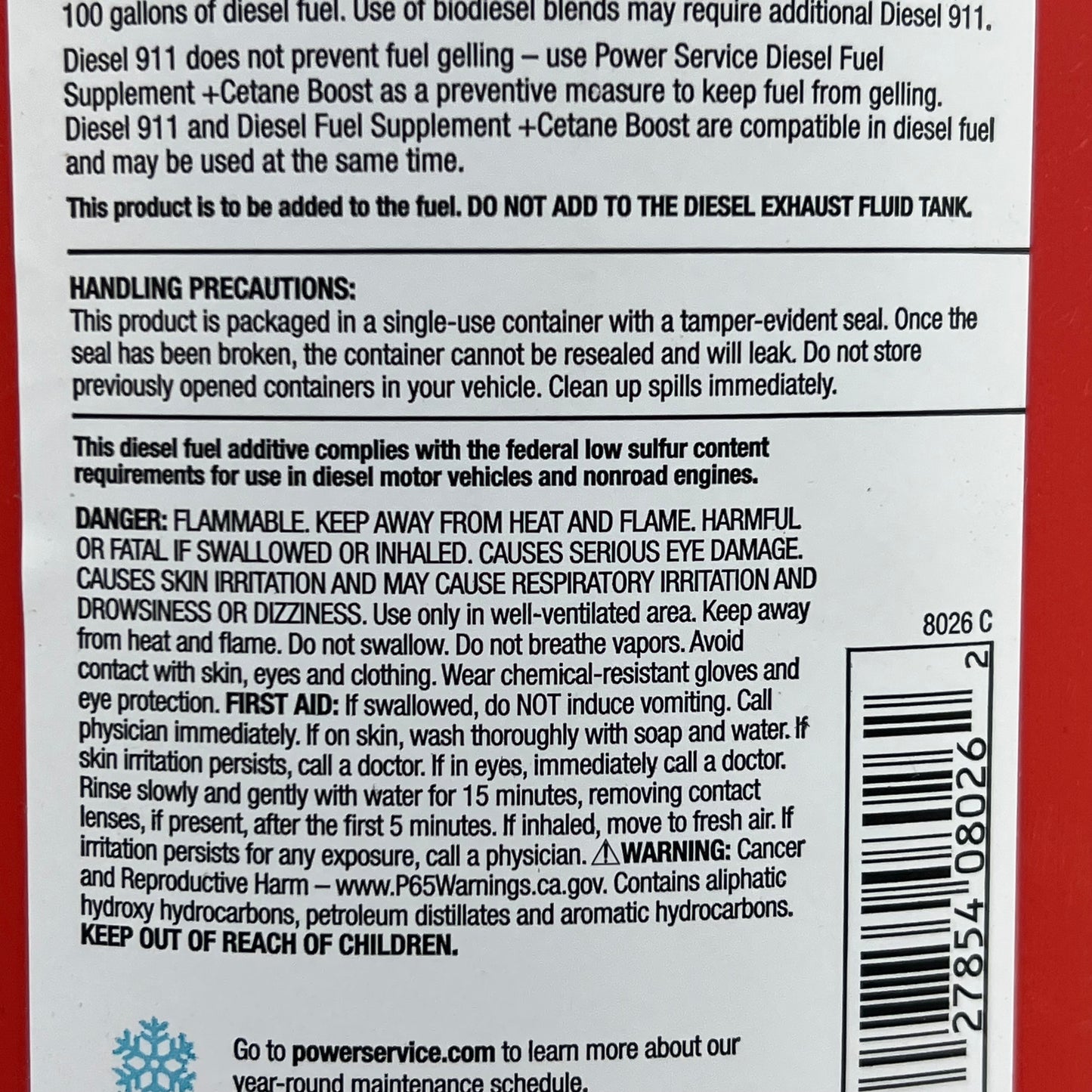 POWER SERVICE (2 PACK) Diesel Winter Emergencies Restores Fuel Flow 26floz 8026C