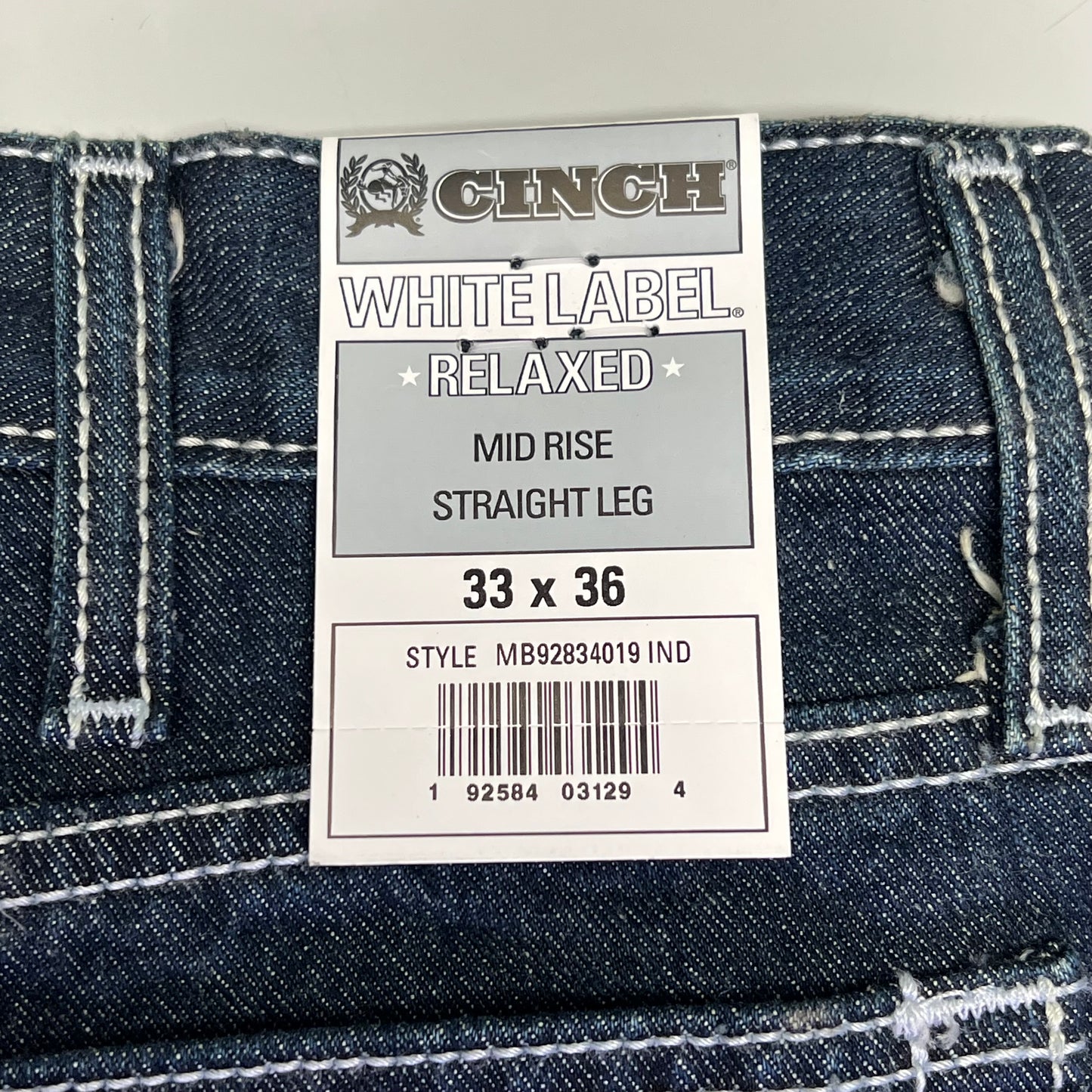 CINCH Relaxed Fit White Label Jeans Men's Sz 33 X 36 Stonewash Indigo MB92834019