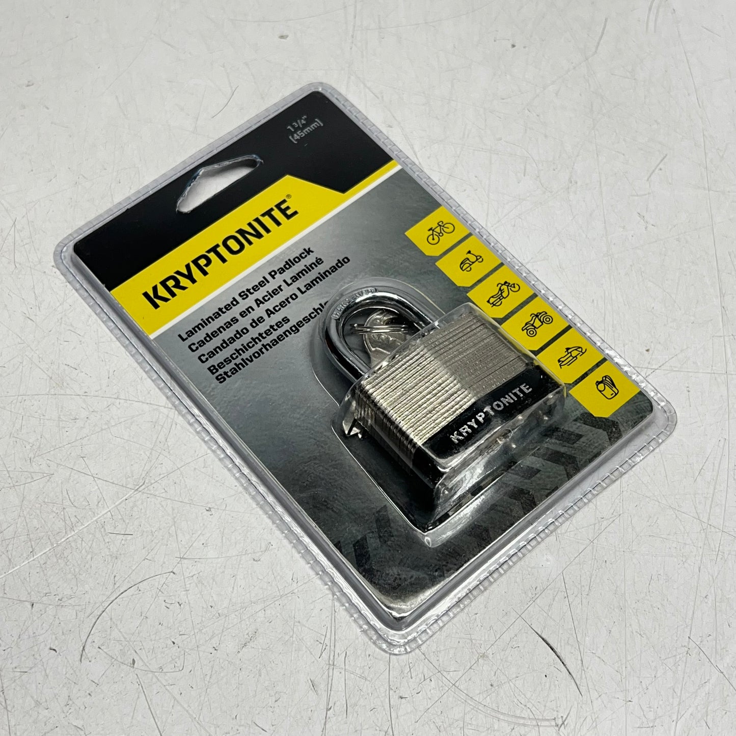 KRYPTONITE (2 PACK) Laminated Steel Padlock  1 3/4" (45MM) Chrome/Black