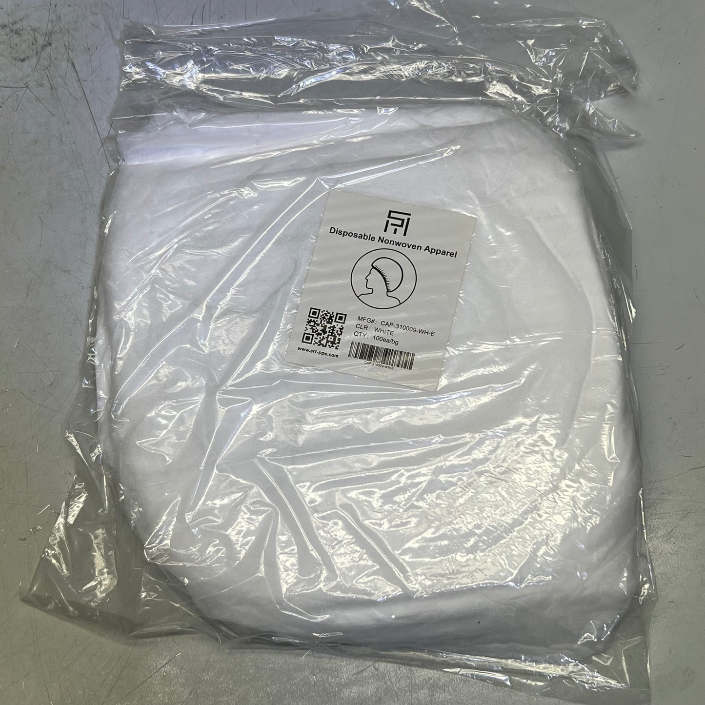 SRT (1000 Pcs) Polypropylene Bouffant Caps 24", White CAP-310009-WH-E