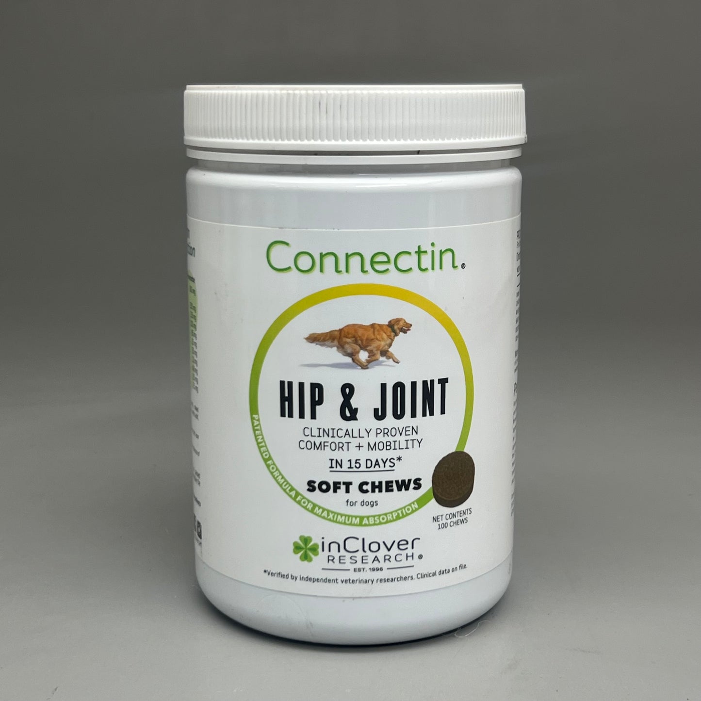 CONNECTIN Hip & Joint Clinically Proven Comfort + Mobility Dog Supplement Soft Chews 08/25