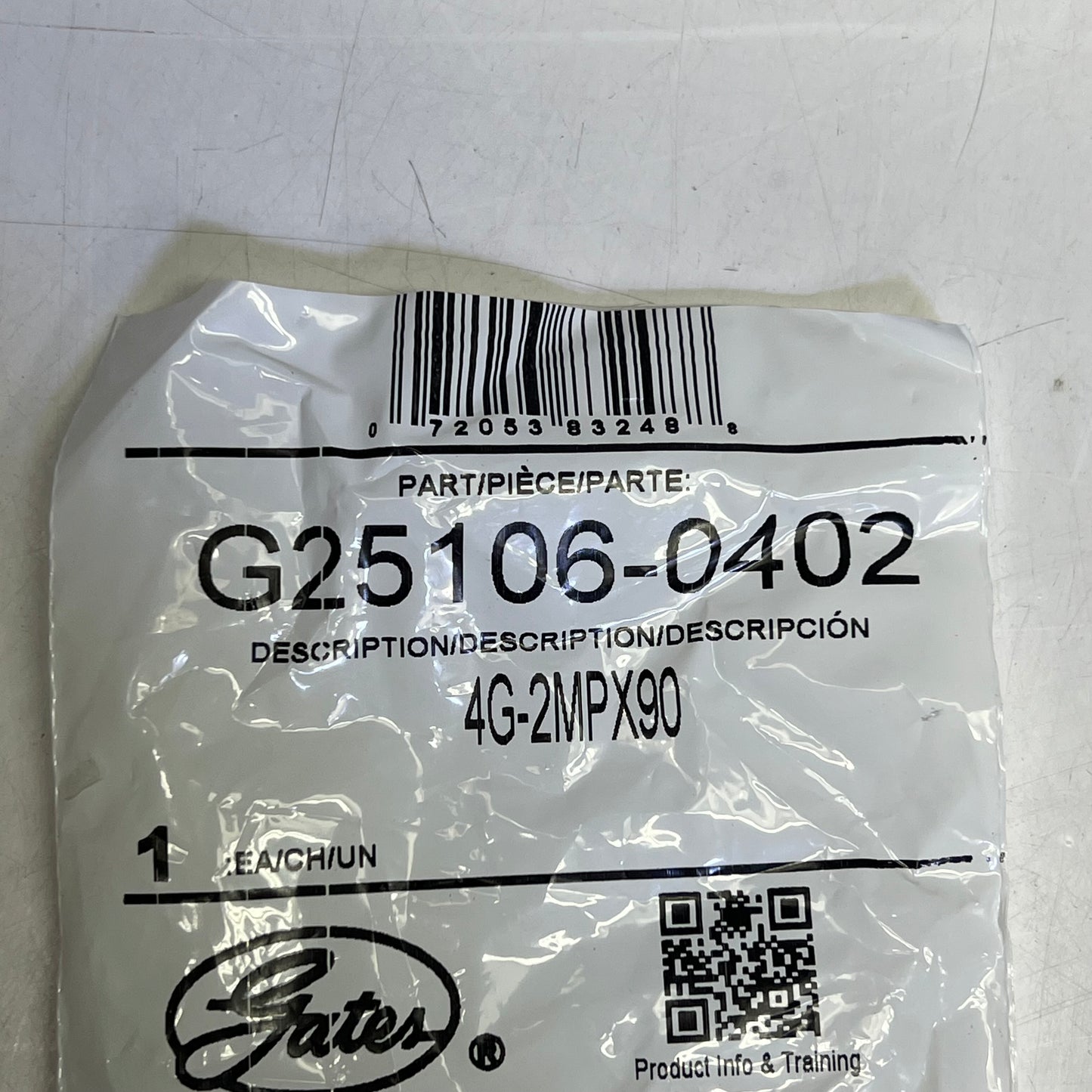 GATES Male Pipe Swivel Megacrimp Coupling  1/4" x 1.75" 90° Block G25106-0402
