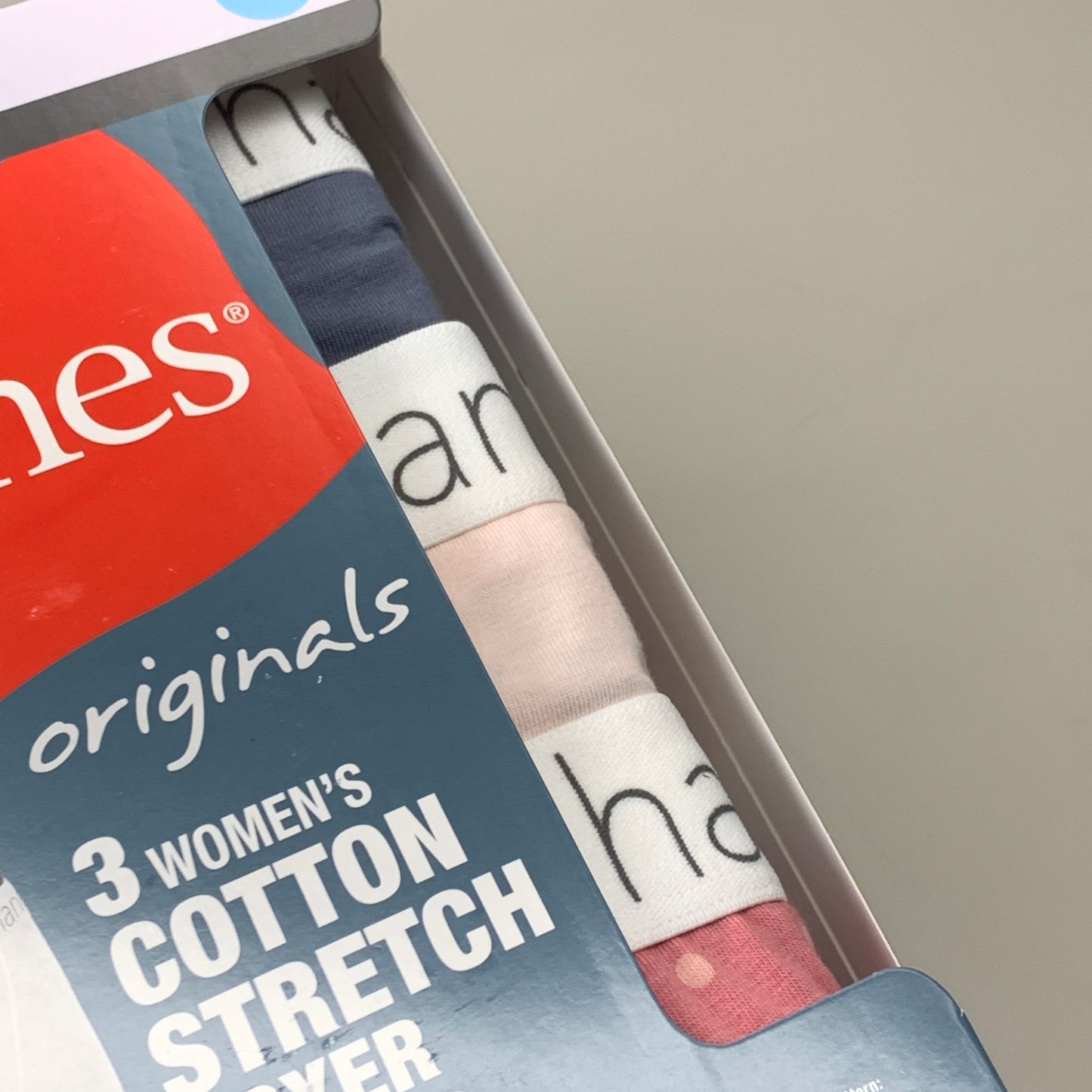 HANES 3 PACK!! Originals Women's Breathable Cotton Boxer Briefs Underwear Sz S Blue/Buff/Pink 45OUBB