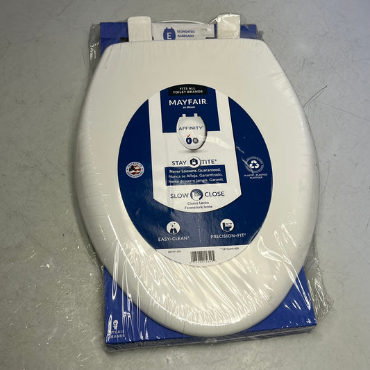 BEMIS Mayfair Affinity Elongated Plastic Toilet Seat Slow Close White 187SLOW000