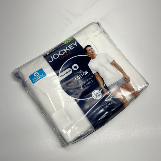 JOCKEY (2 PACK) Crew Neck T-shirts 100% Cotton Men's Sz 3XLWhite 000980/100