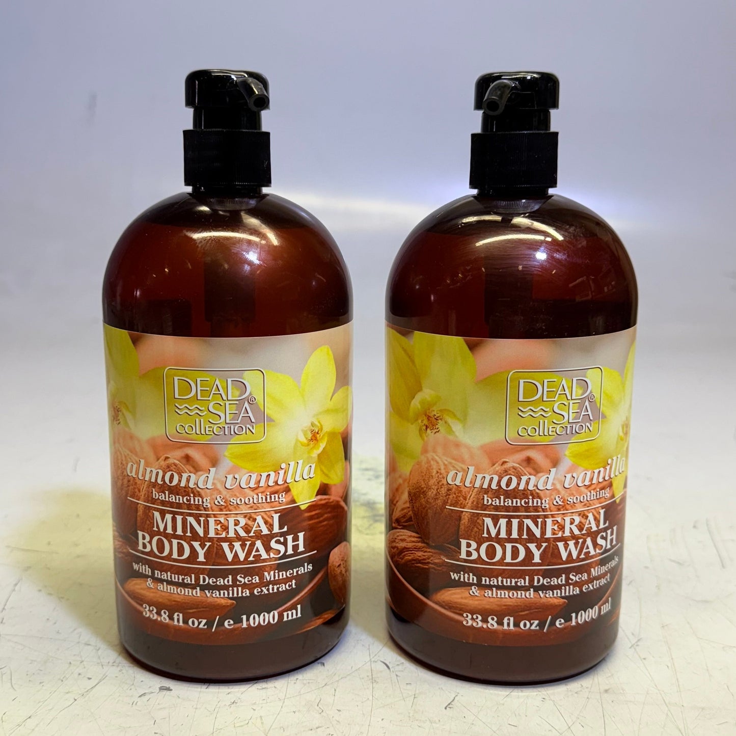 DEAD SEA COLLECTION (2 PACK) Almond Vanilla Mineral Body Wash 33.8 Fl |Oz