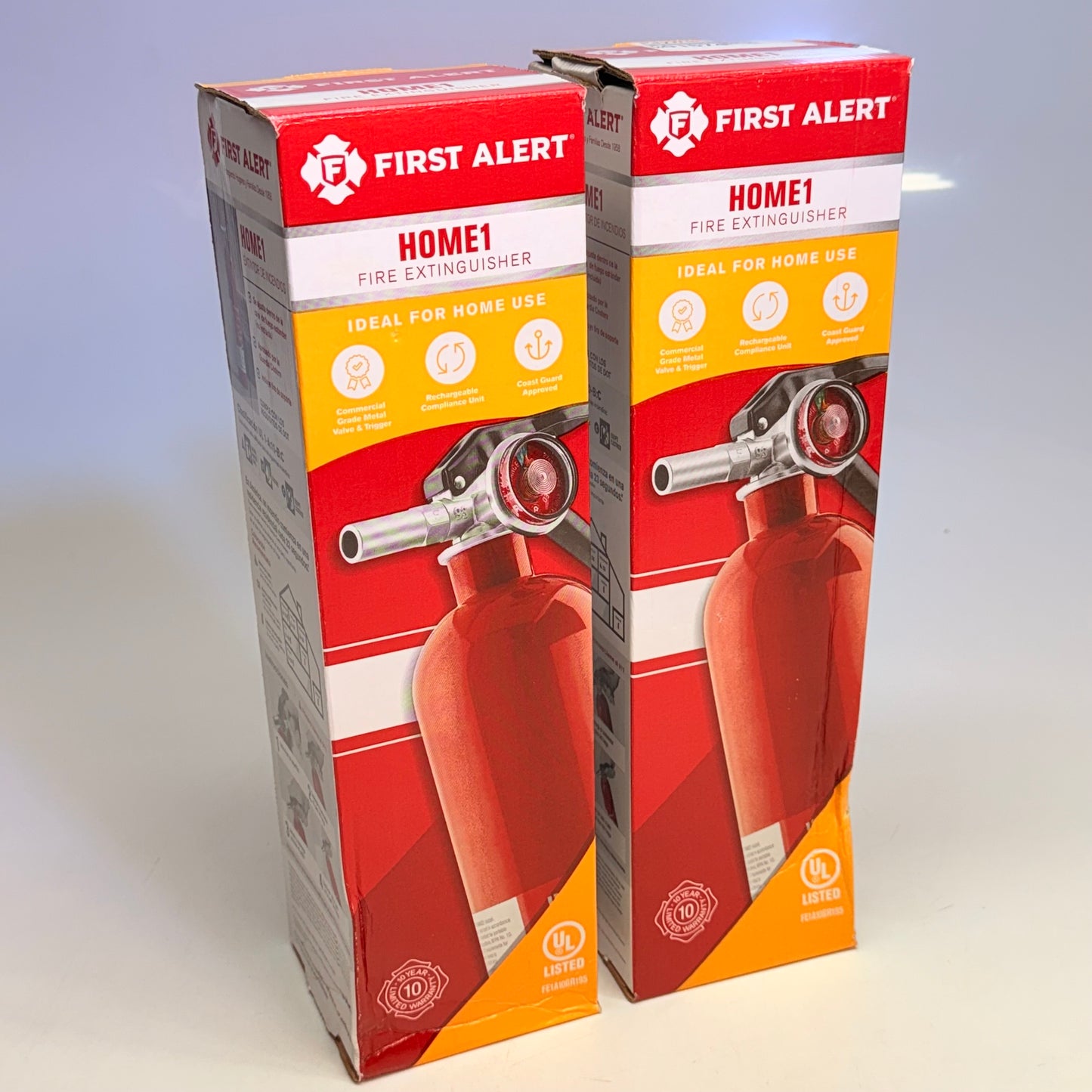 FIRST ALERT(2 PACK) Home1 Multipurpose ABC Rechargeable Fire Extinguisher 2.5 Lb 1-A:10-B:C(New-Other)
