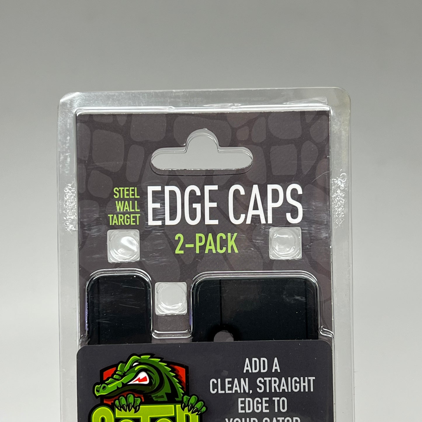 GATOR (2 PACK) Steel Edge Caps for Magnetic Wall 12”Hx1.5”Wx0.06”D Black 500076