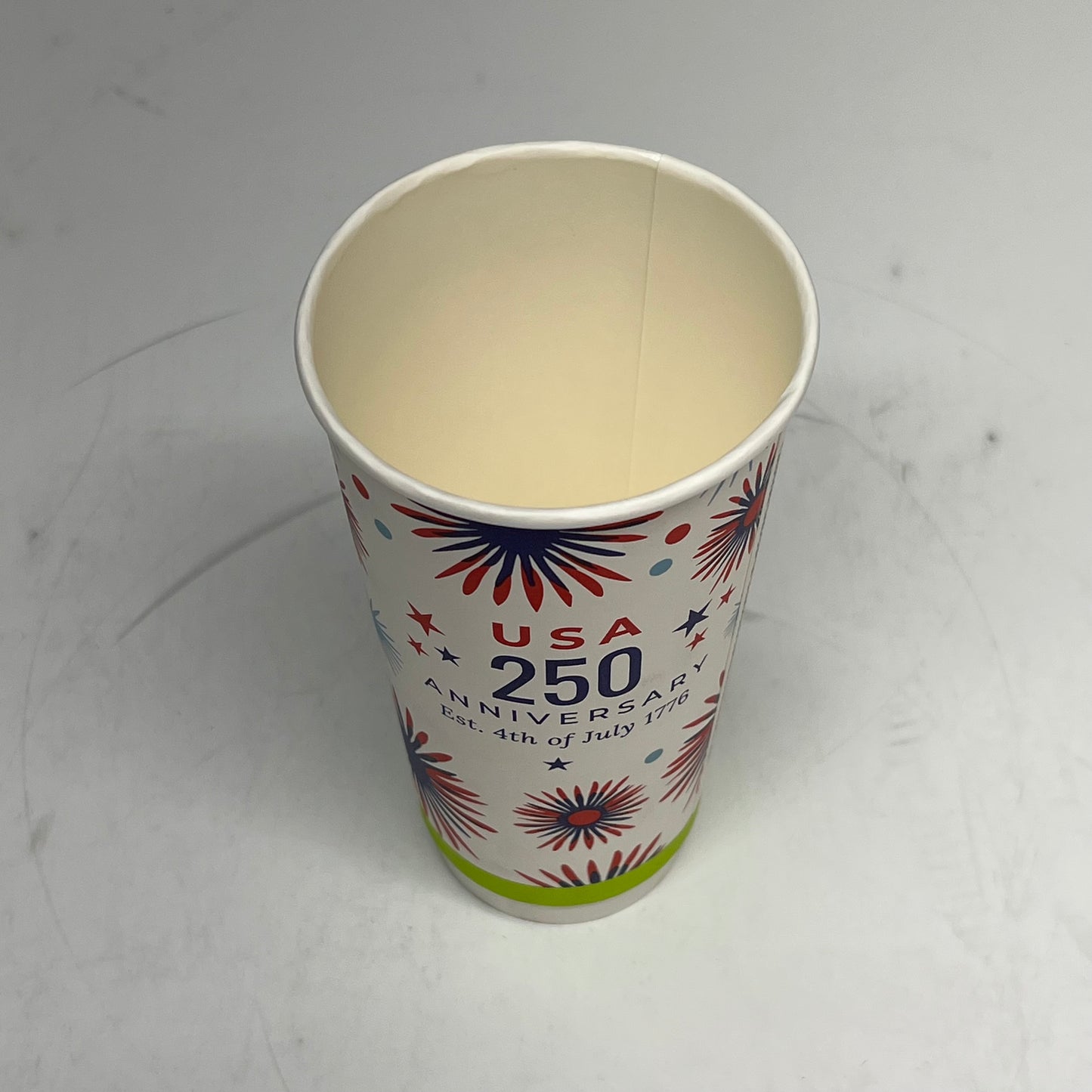 ZA@ SURGE SUPPLY CO  (500 PACK) Paper Usa 250 Anniversary 4th Of July Cups Medium | Red/White/Blue/Green HC-20S-DW-RBCL