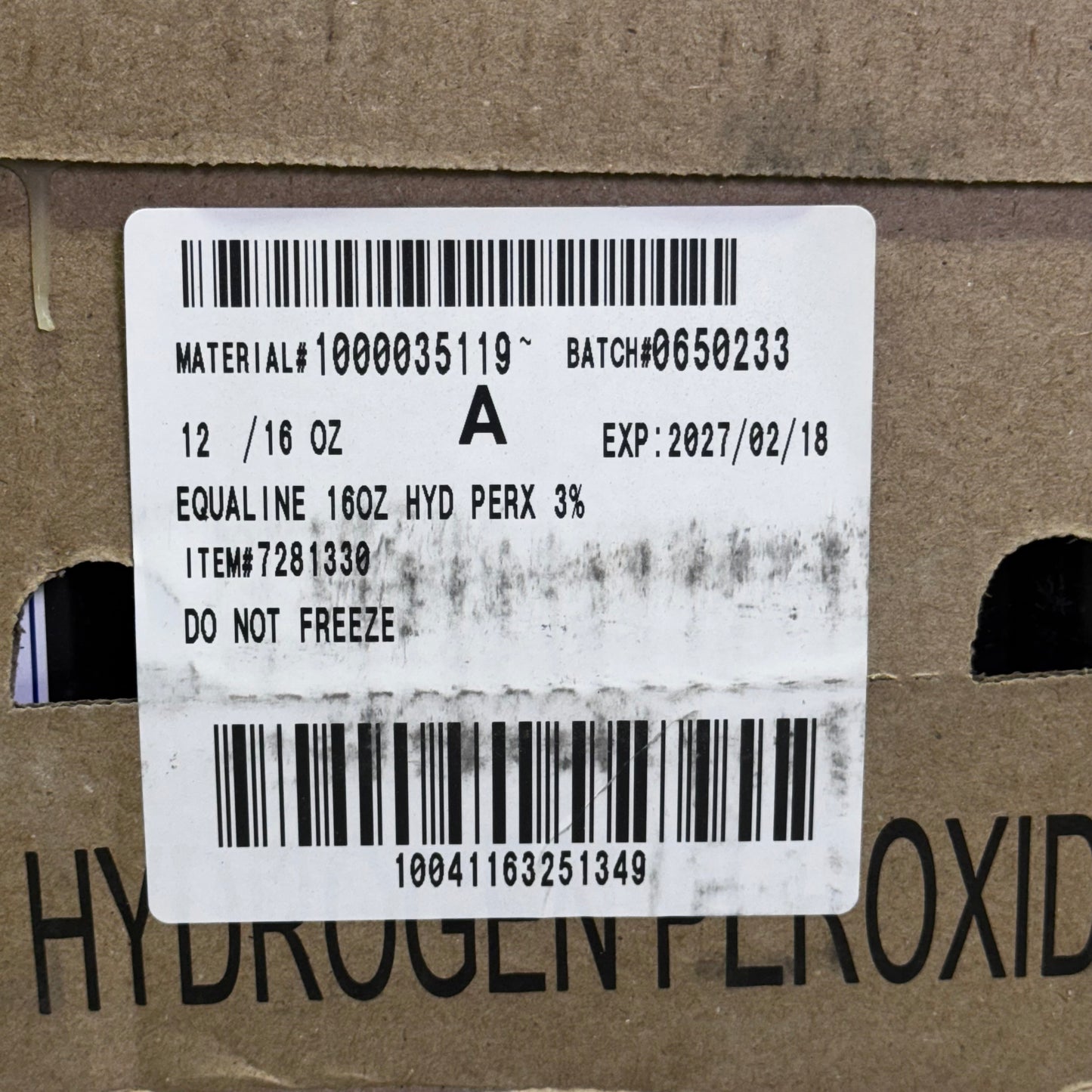 EQUALINE (12 PACK) 3% USP Hydrogen Peroxide Topical Solution 16 fl oz BB 02/27