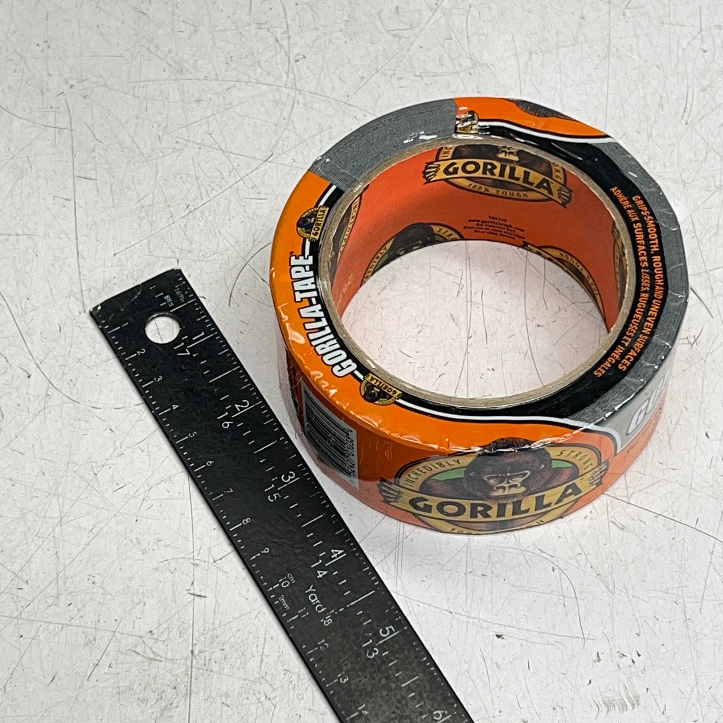 ZA@ GORILLA TAPE (6 PACK) Duct Tape Double Thick Adhesive 1.88" x 10 Yd Black 105462 (Distressed)