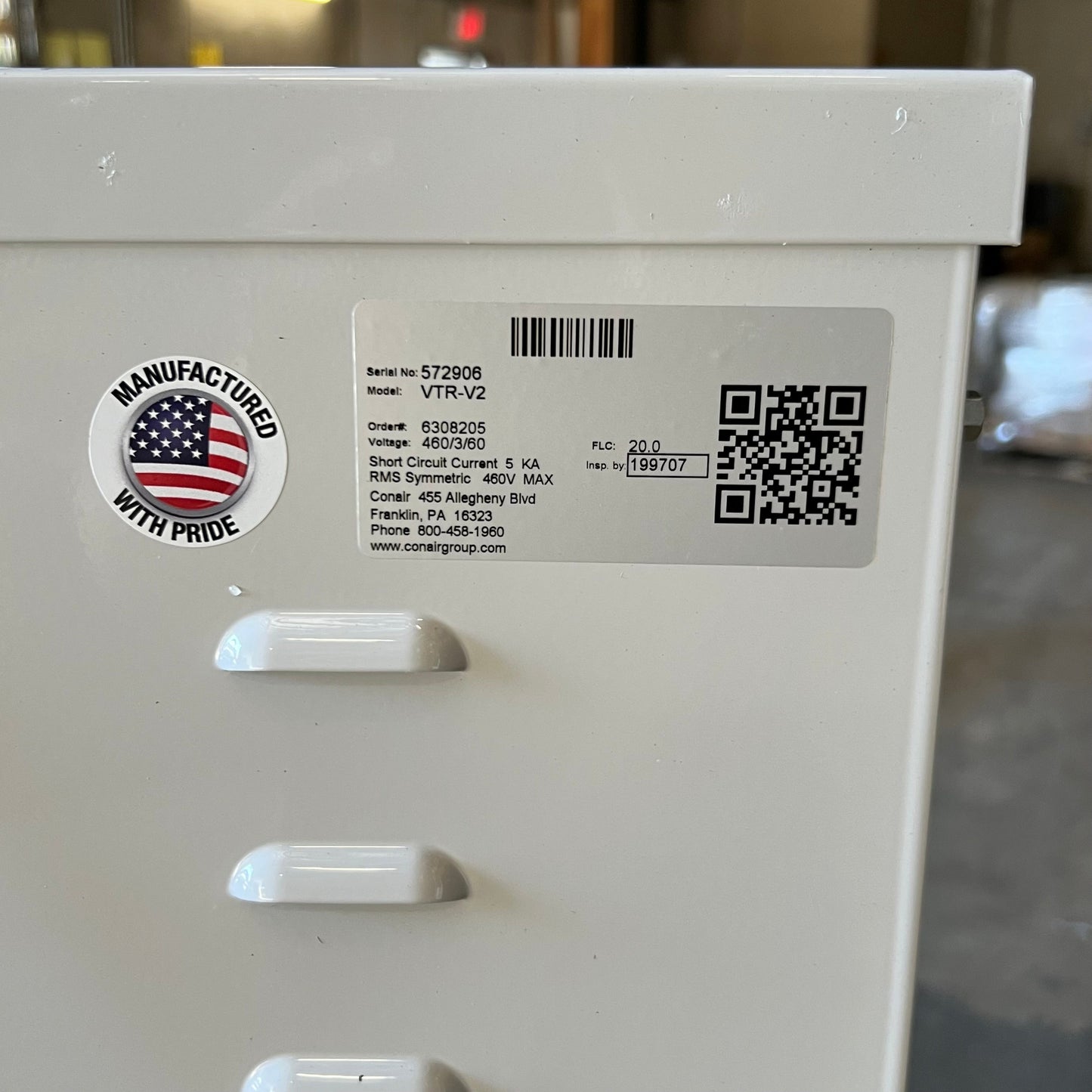 CONAIR Thermolator Mold Temperature Control Unit TCU 460V 3 Phase VTR-V2