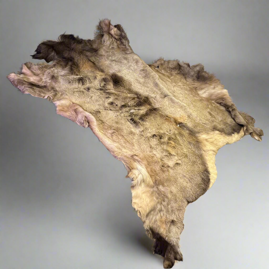 Large Real Elk Hide Rug/Home Décor 68"X55" Brown/Tan