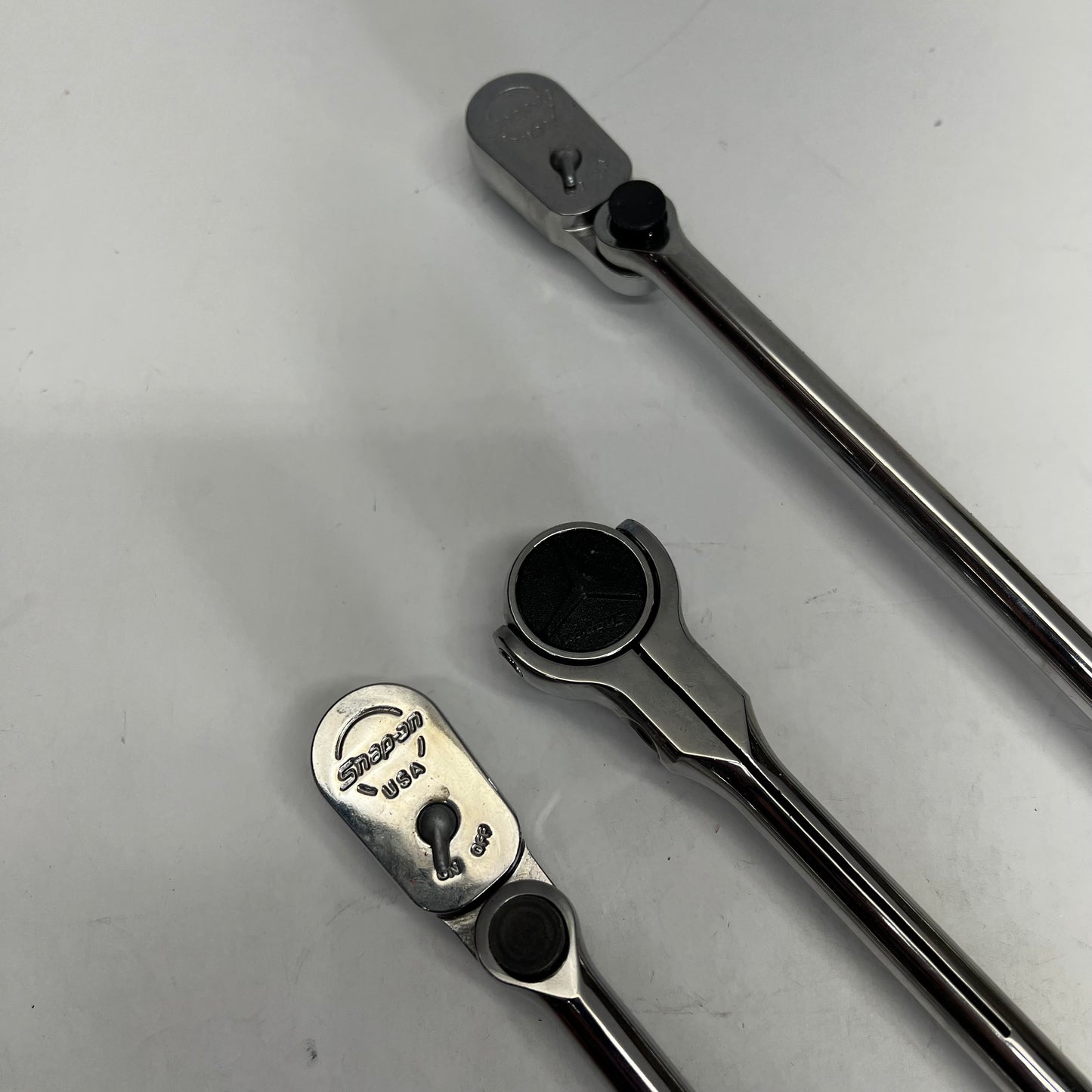 SNAP ON Soft Grip Ratchet Set W/ Pro-fit 3 Piece 3/8" Drive Chrome 203RT0480FR