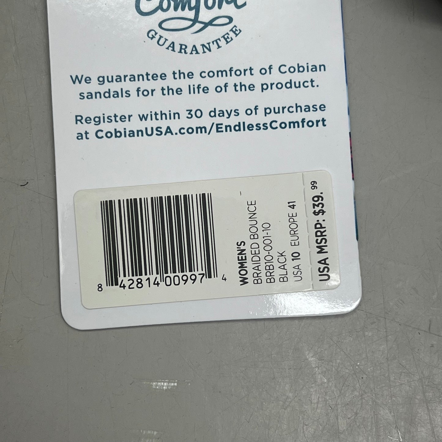 COBIAN Braided Bounce Synthetic Leather Sandals Women's Sz 10 EU 41 Black BRB10-001-10