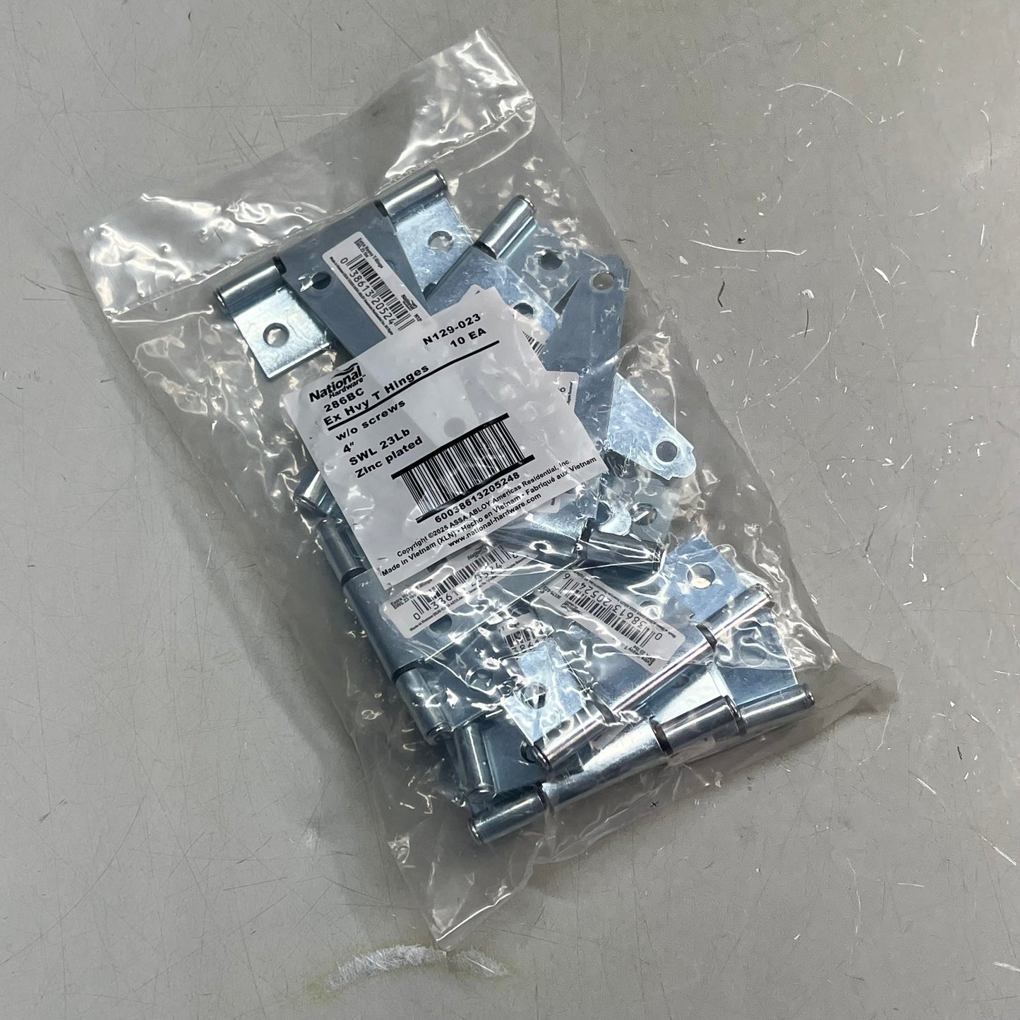 NATIONAL HARDWARE (10 PACK) Zinc Plated T-Hinge 3.3" W Frame Leaf 60lb N129-023