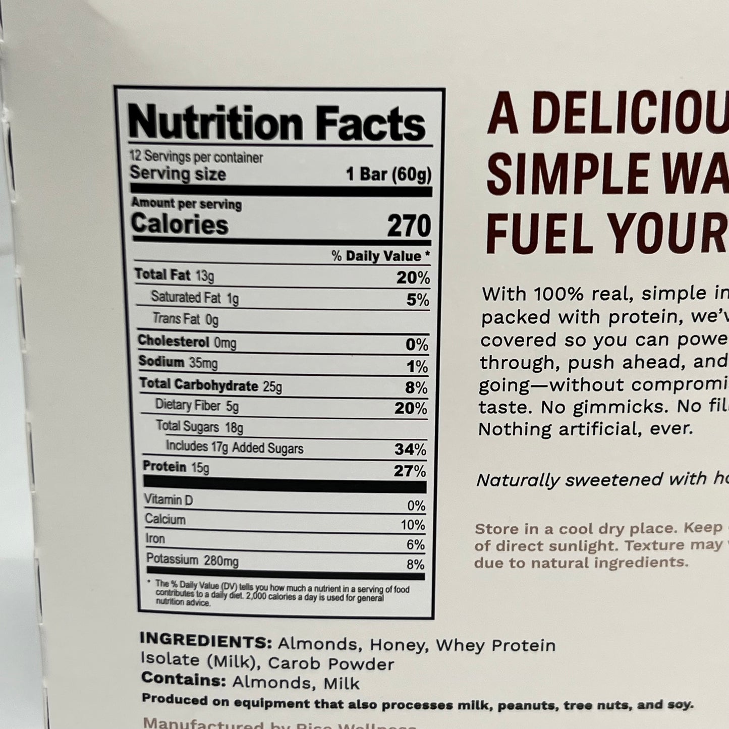 RISE (12 PACK) Chocolatey Almond 15 gr Protein 2.1 oz. BB 01/27
