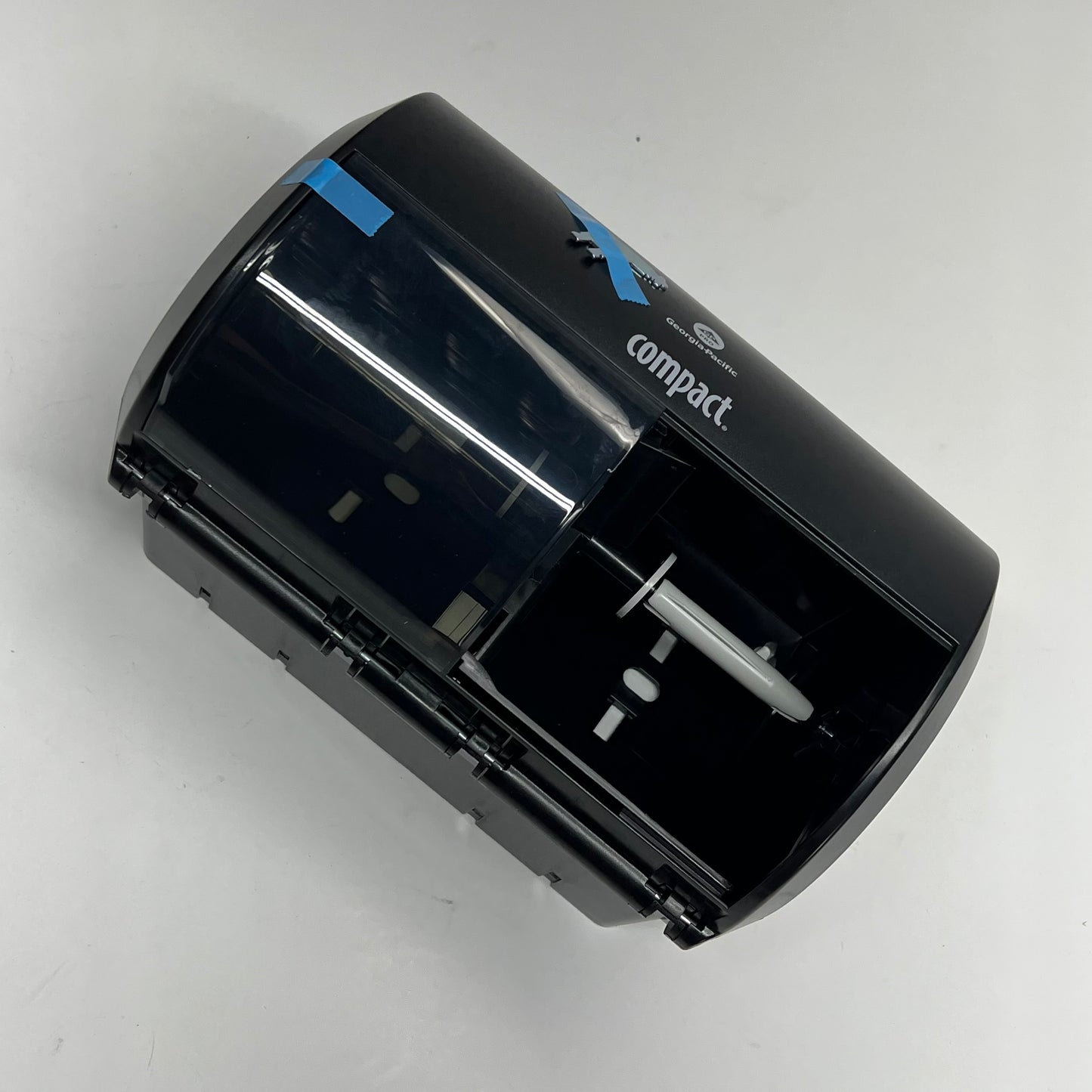 COMPACT 2 Roll Coreless High Capacity Toilet Paper Dispenser Black 56784A