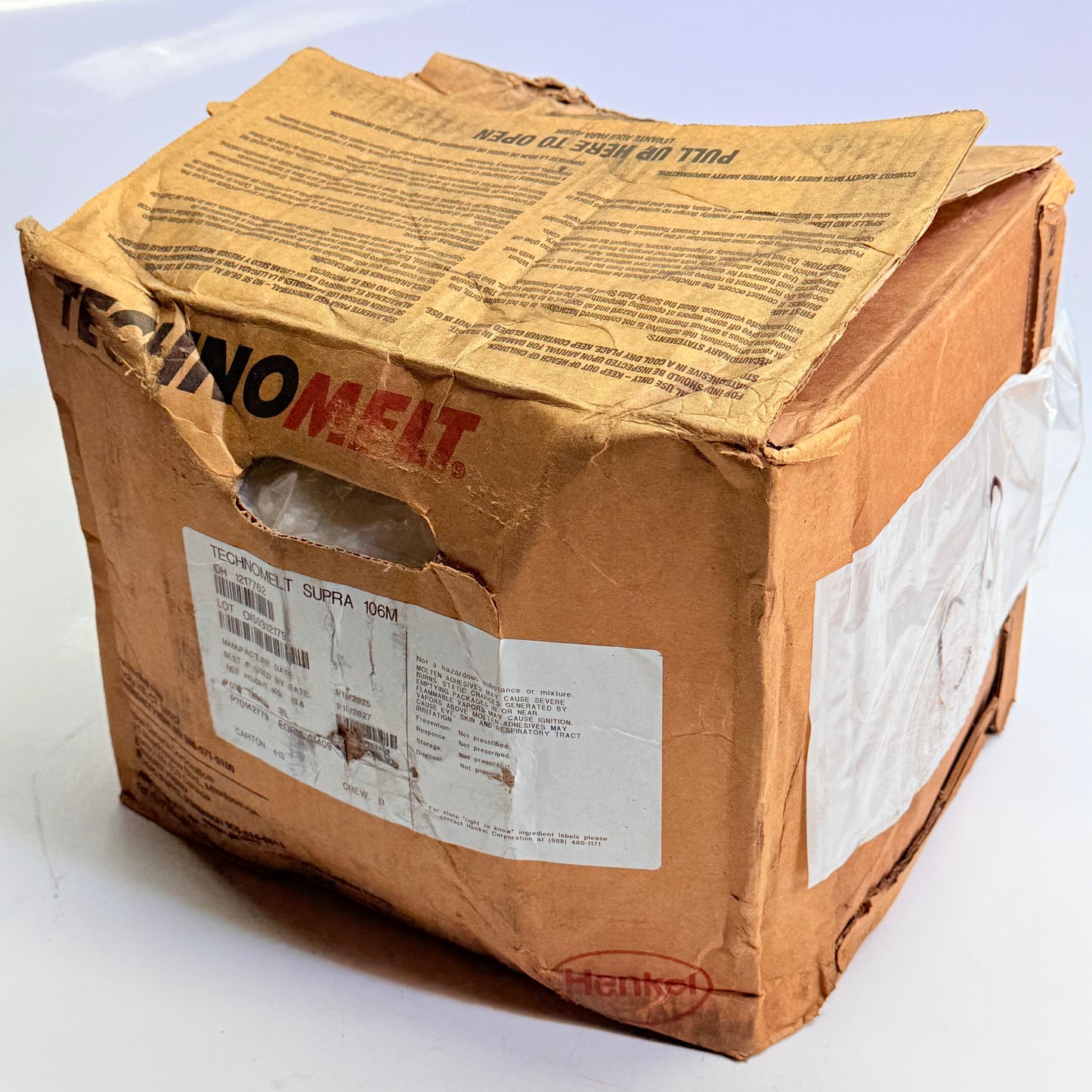 ZA@ HENKEL Technomelt Supra 106 Hot Melt Adhesive 33.6lb 1217762 (New- Dented Box)