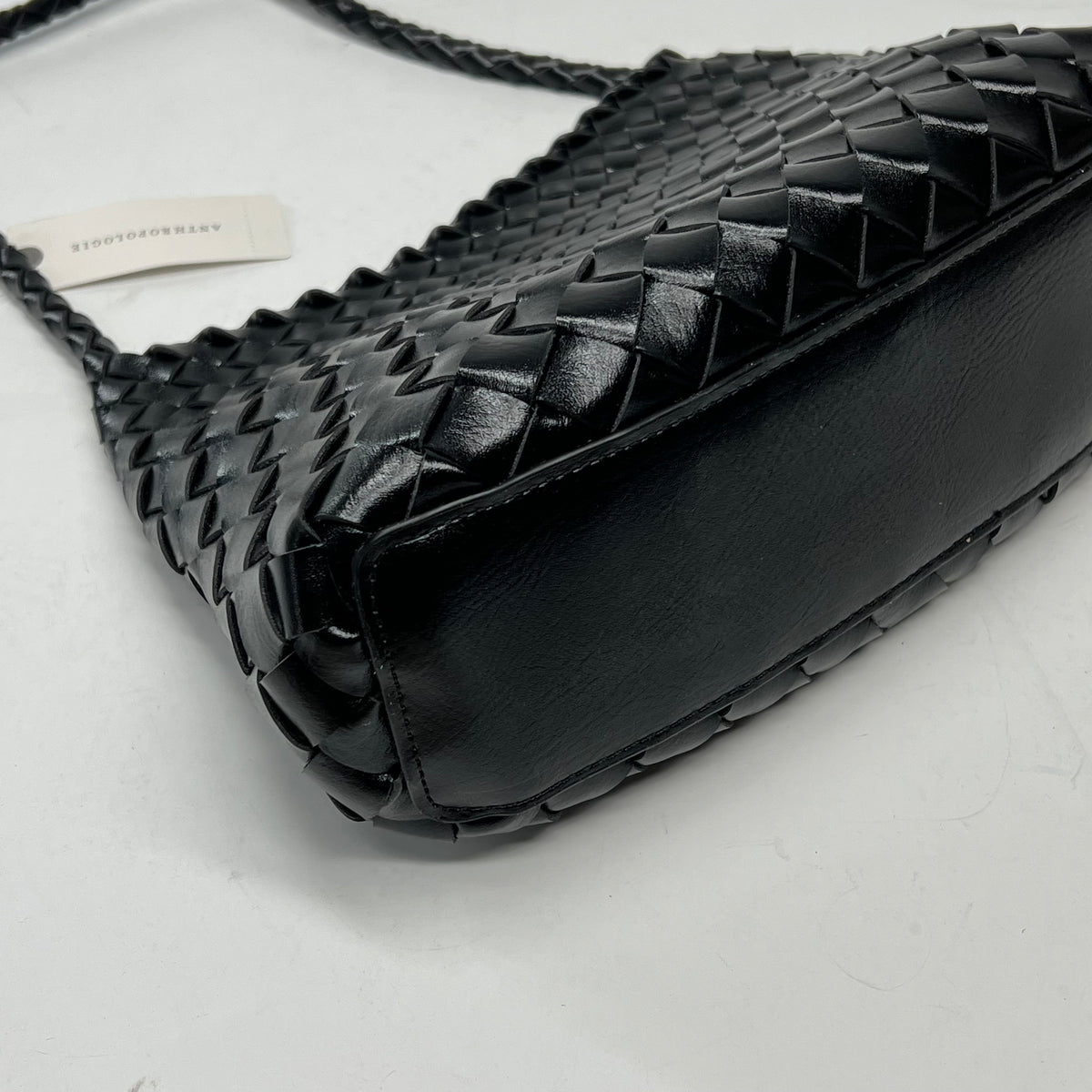 ANTHROPOLOGIE Calla Woven Shoulder Bag Slouchy & Structured Black 103592168