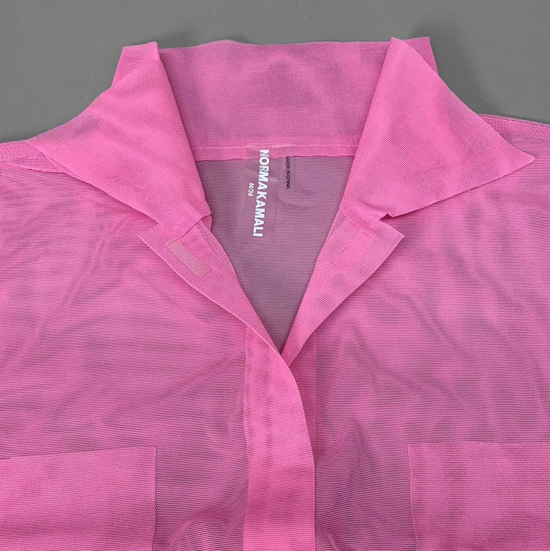 NORMA KAMALI Nk Shirt w/ Faux Pockets Sz M/38 Candy Pink ST1236MS963966