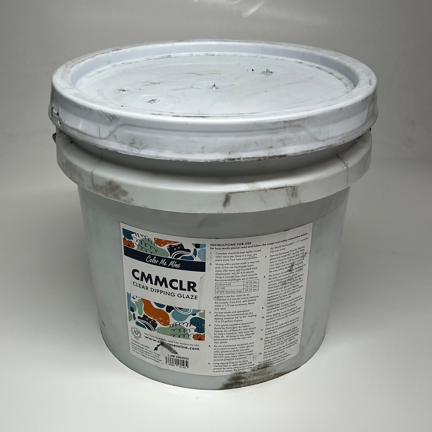 COLOR ME MINE  Tub of Low-fire Ceramic Glaze  38lb Glossy Clear 2602053