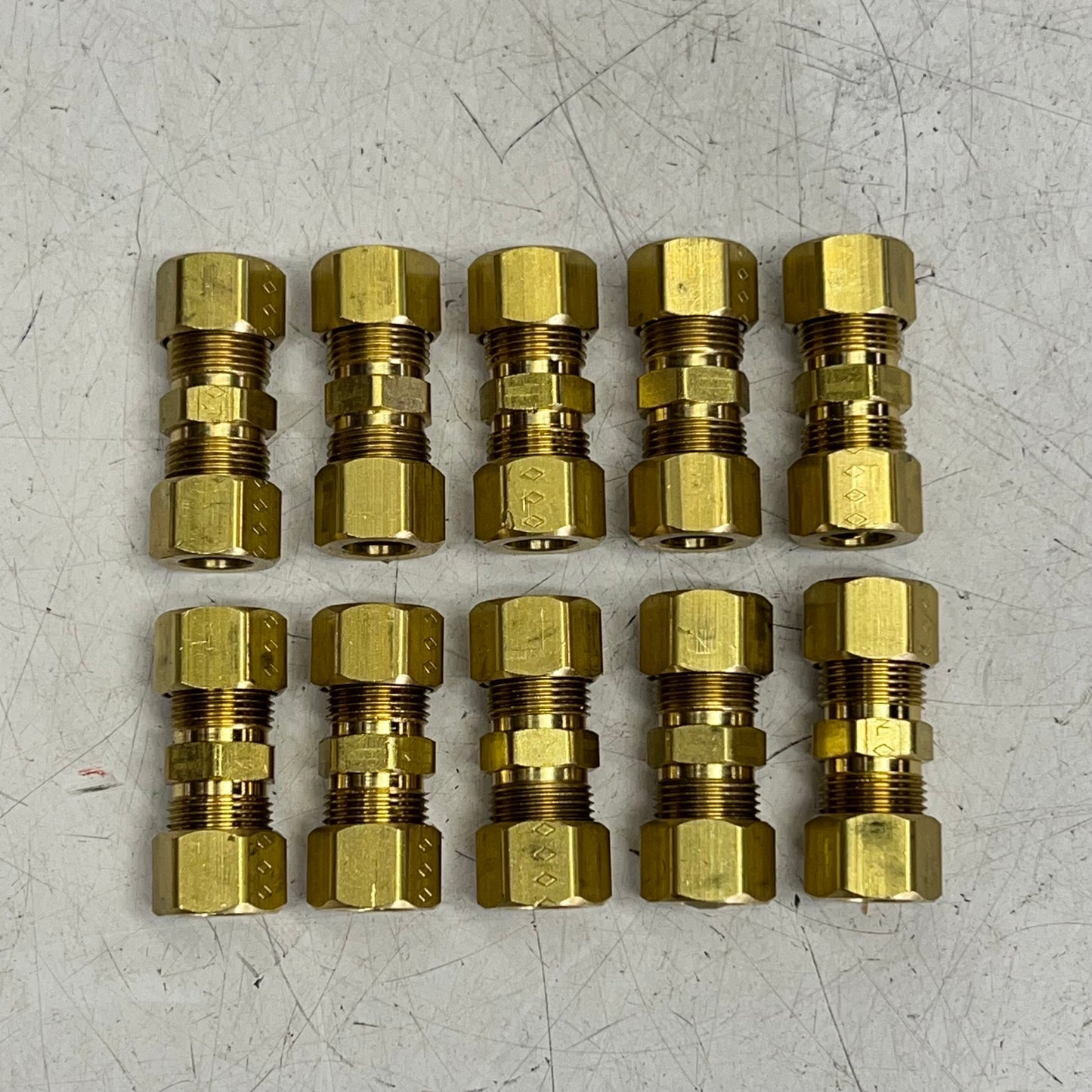 PROFLO (10 PACK) Tube Brass Compression Union 3/8 X 3/8" OD Brass PFXCUCN