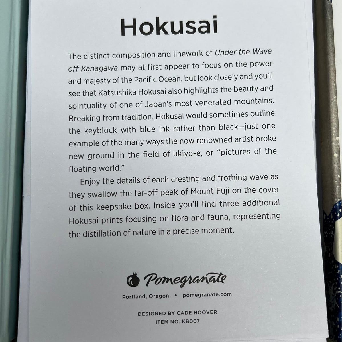 POMEGRANATE (2 PACK, 16 EACH) Hokusai Keepsake Boxed Notecards W/ Envelopes 4x5|"