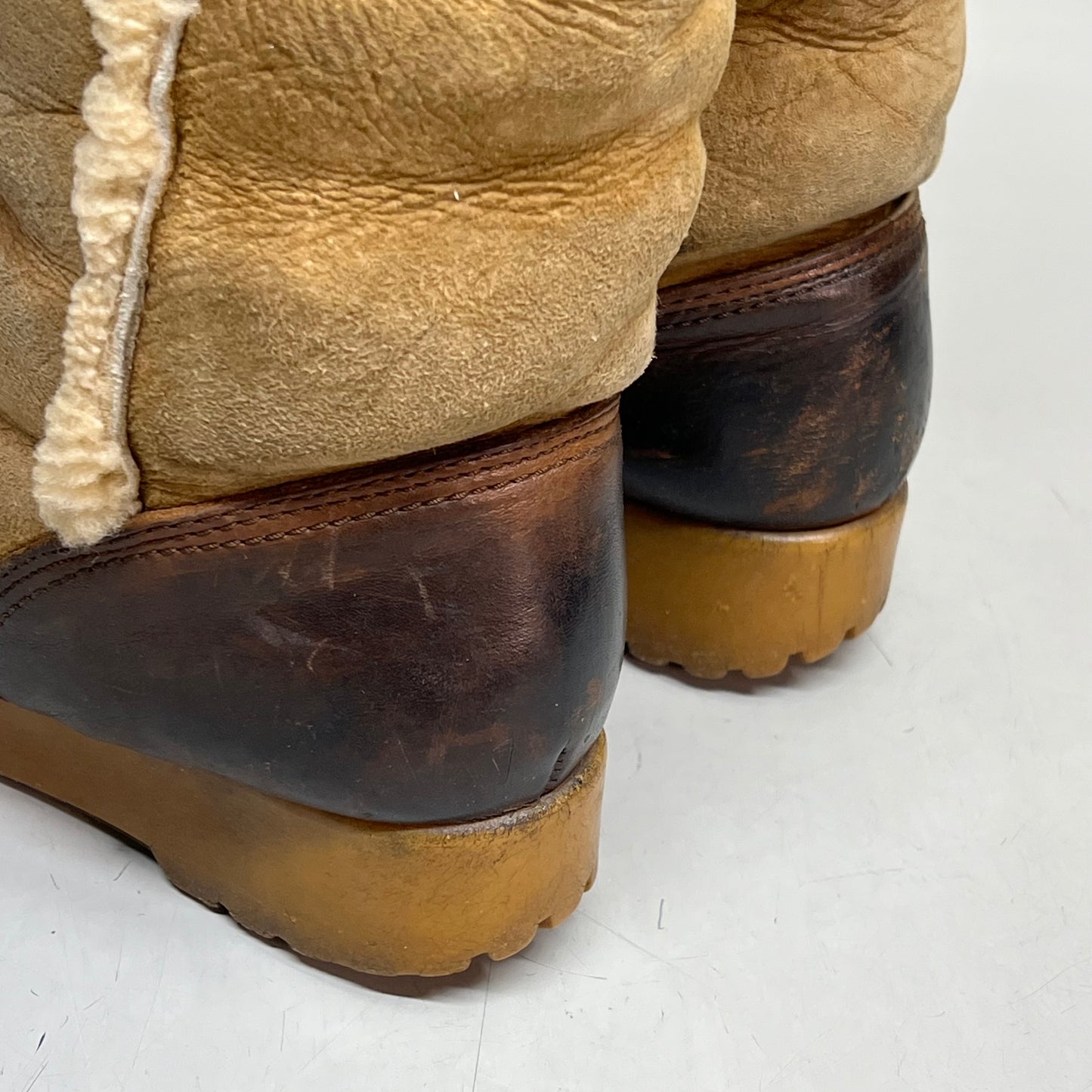 DEXTER USA Suede & Leather Fur Lined Boots  Women's Sz 12 Brown (Pre-Owned)